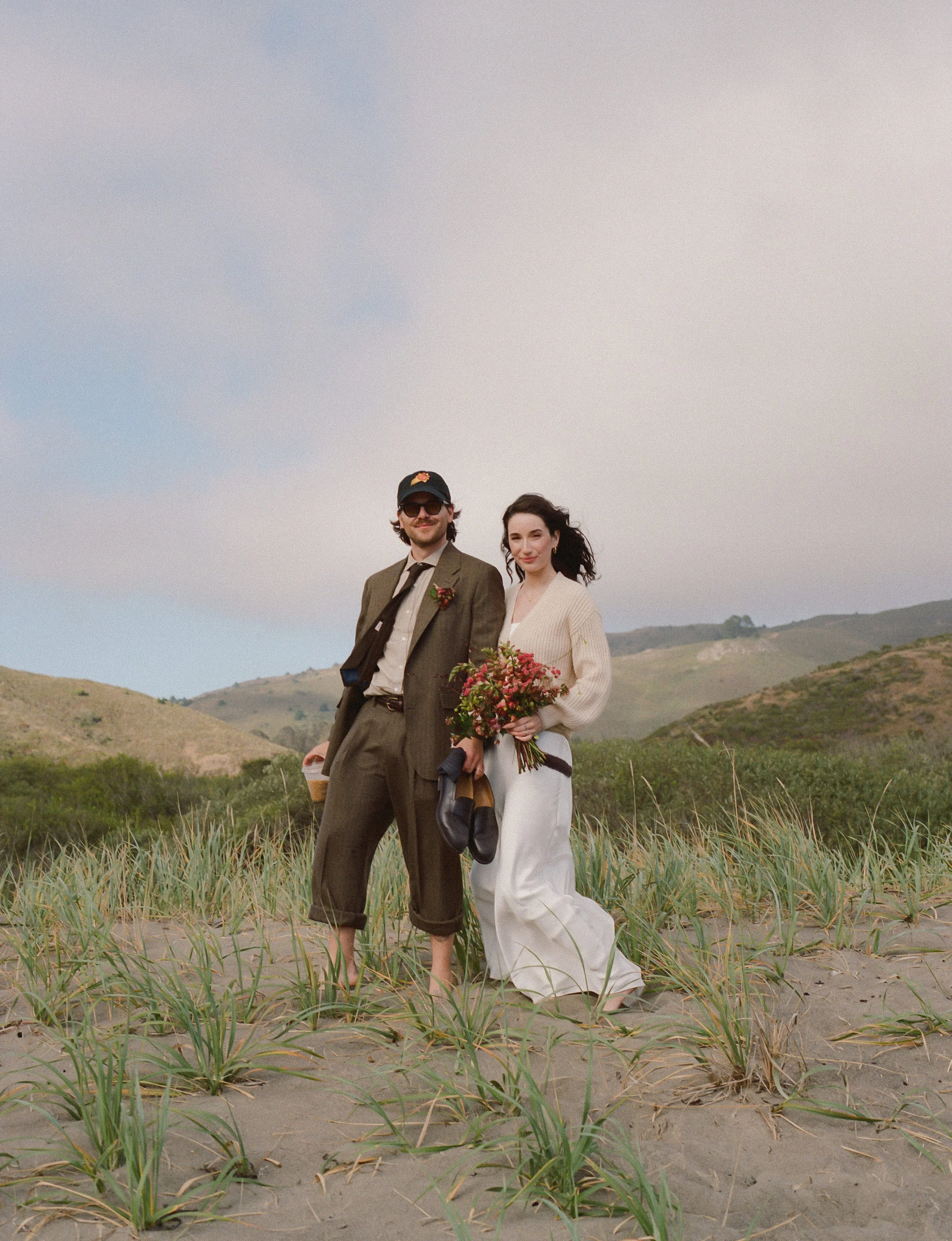 An elopement at Marin County Civic Center in Northern California. Film wedding photography by California Wedding Photographer, Eunice Beck.