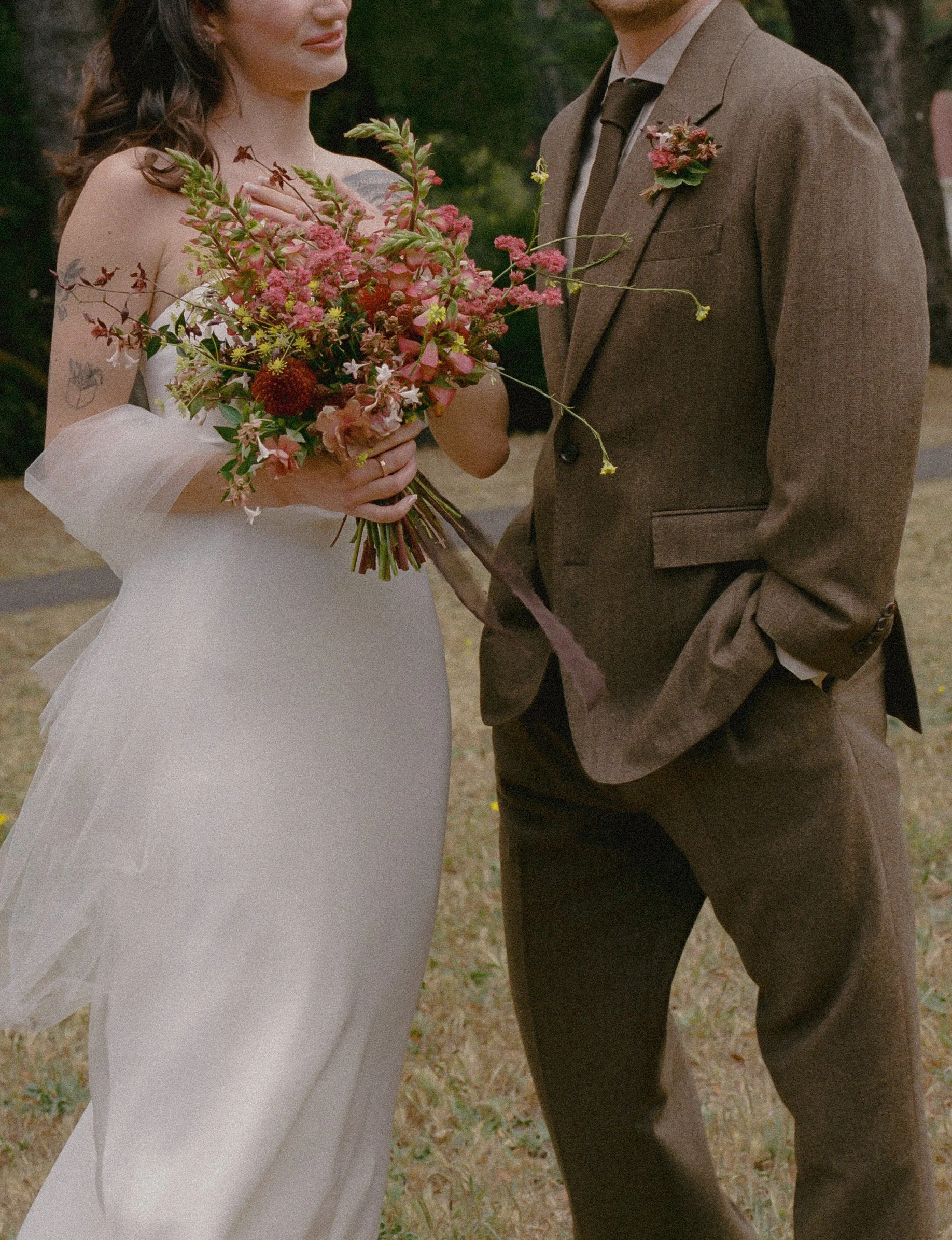 An elopement at Marin County Civic Center in Northern California. Film wedding photography by California Wedding Photographer, Eunice Beck.