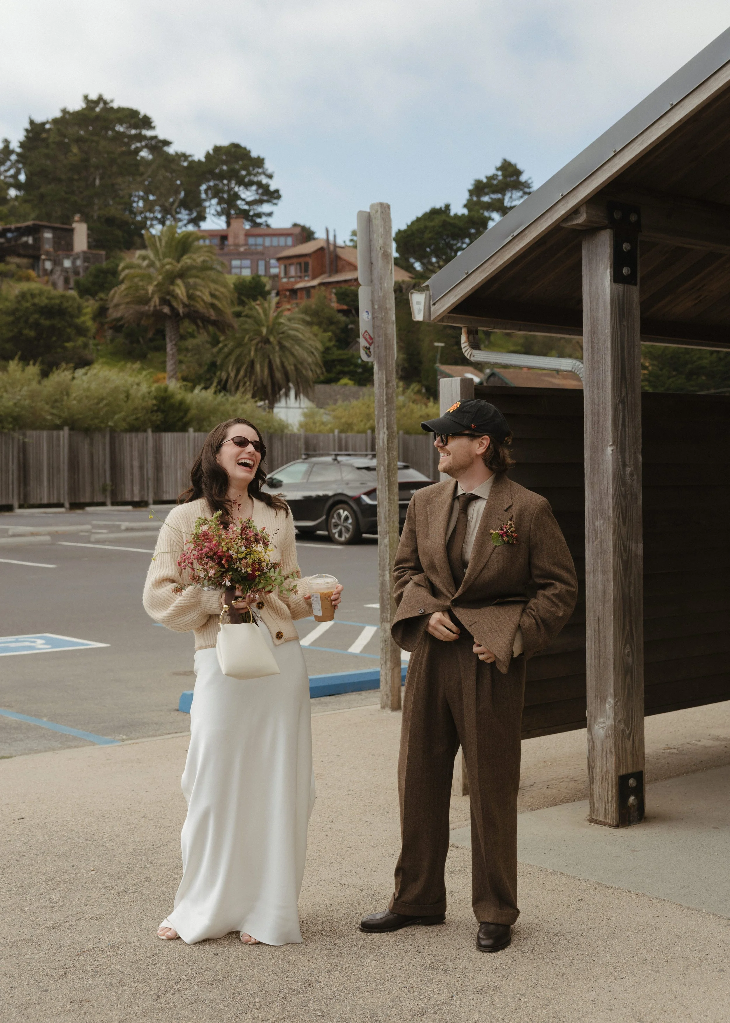 An elopement at Marin County Civic Center in Northern California. Film wedding photography by California Wedding Photographer, Eunice Beck.