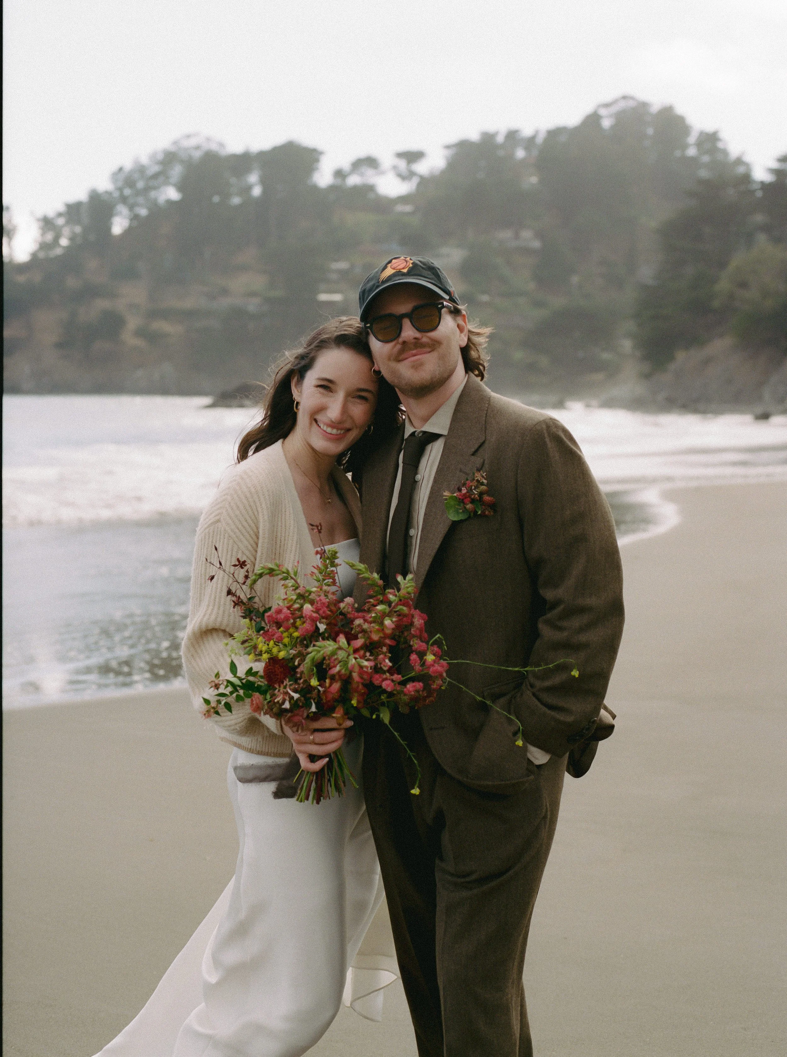 An elopement at Marin County Civic Center in Northern California. Film wedding photography by California Wedding Photographer, Eunice Beck.