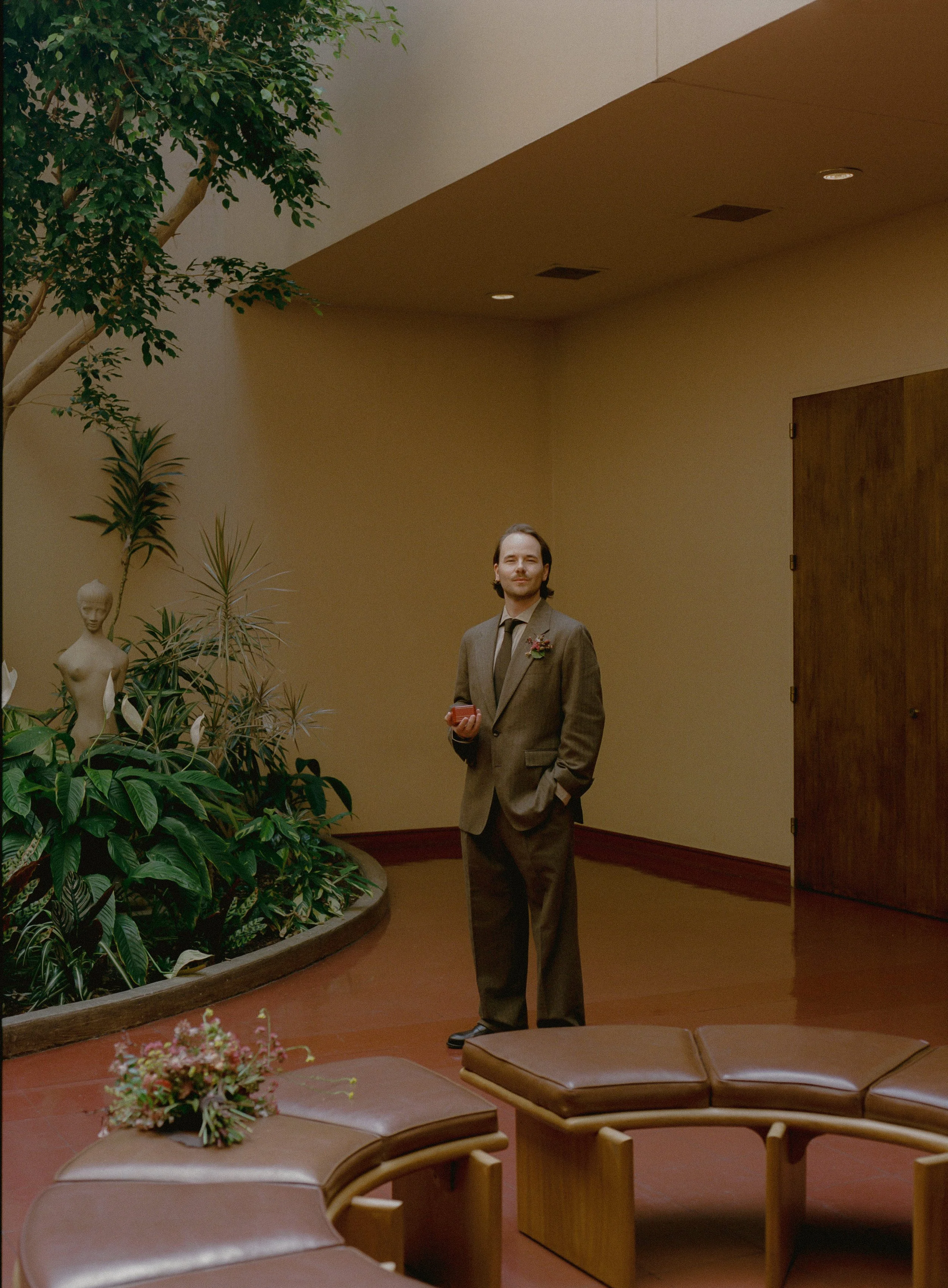 An elopement at Marin County Civic Center in Northern California. Film wedding photography by California Wedding Photographer, Eunice Beck.