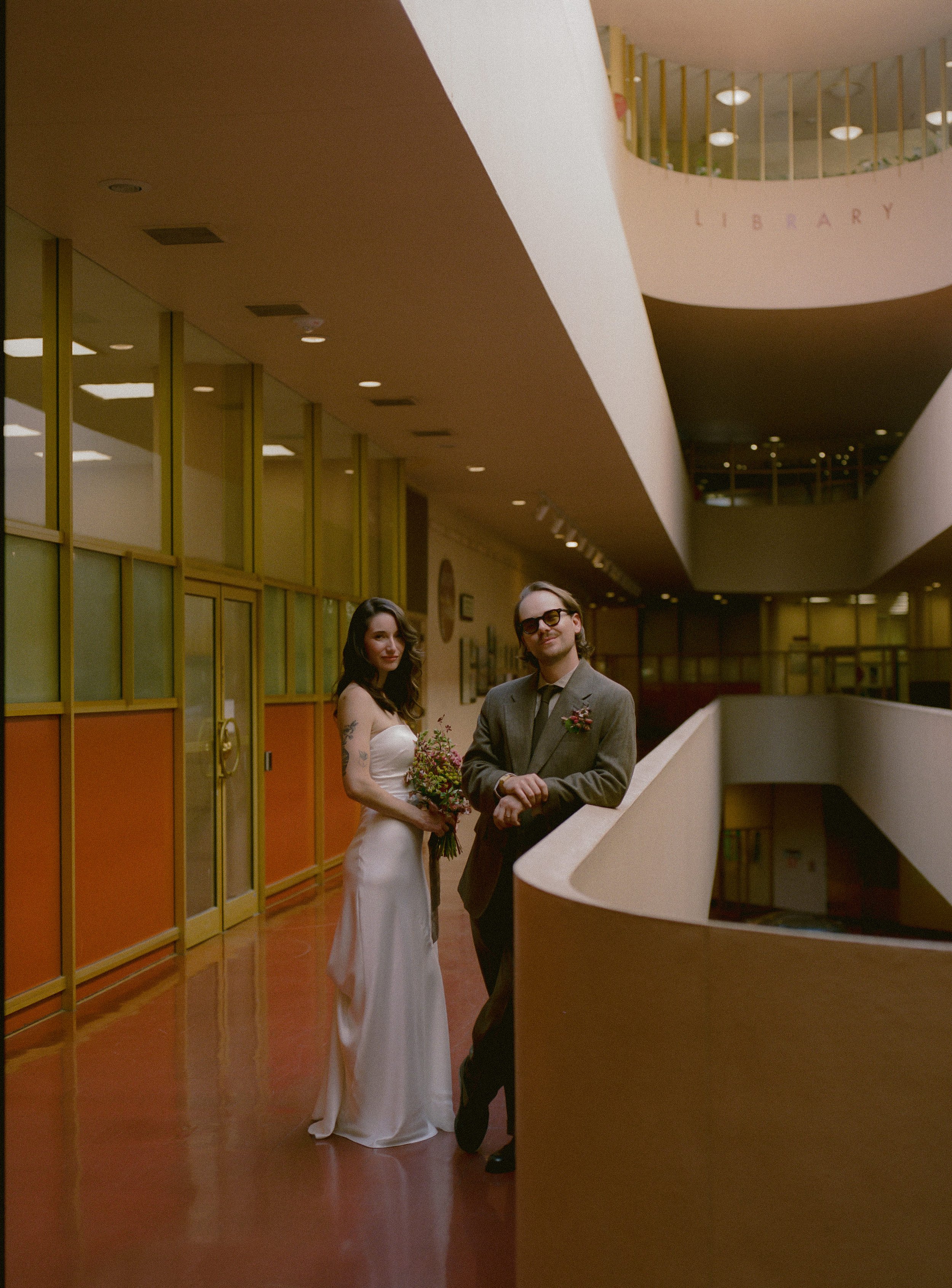 An elopement at Marin County Civic Center in Northern California. Film wedding photography by California Wedding Photographer, Eunice Beck.