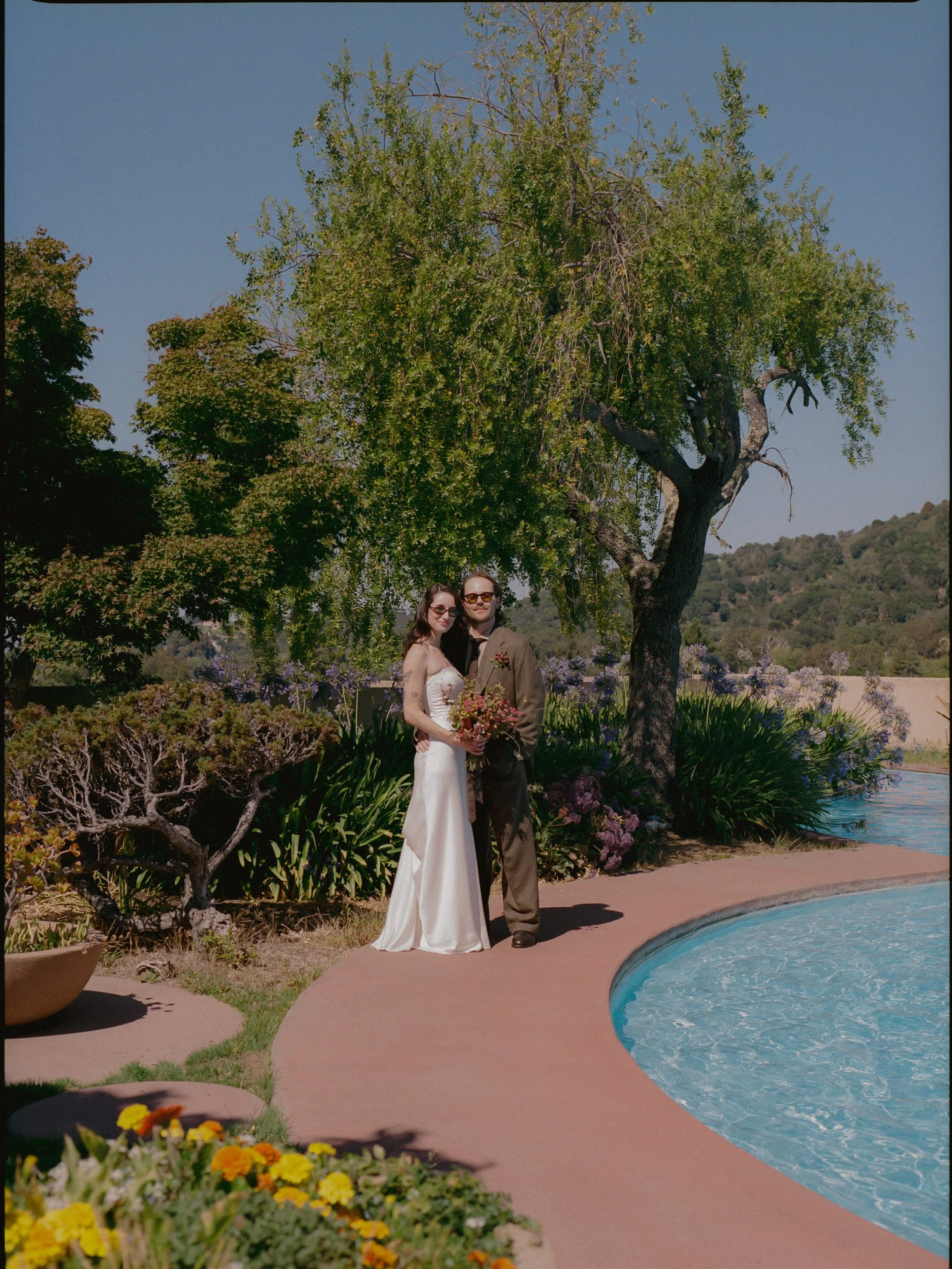 An elopement at Marin County Civic Center in Northern California. Film wedding photography by California Wedding Photographer, Eunice Beck.