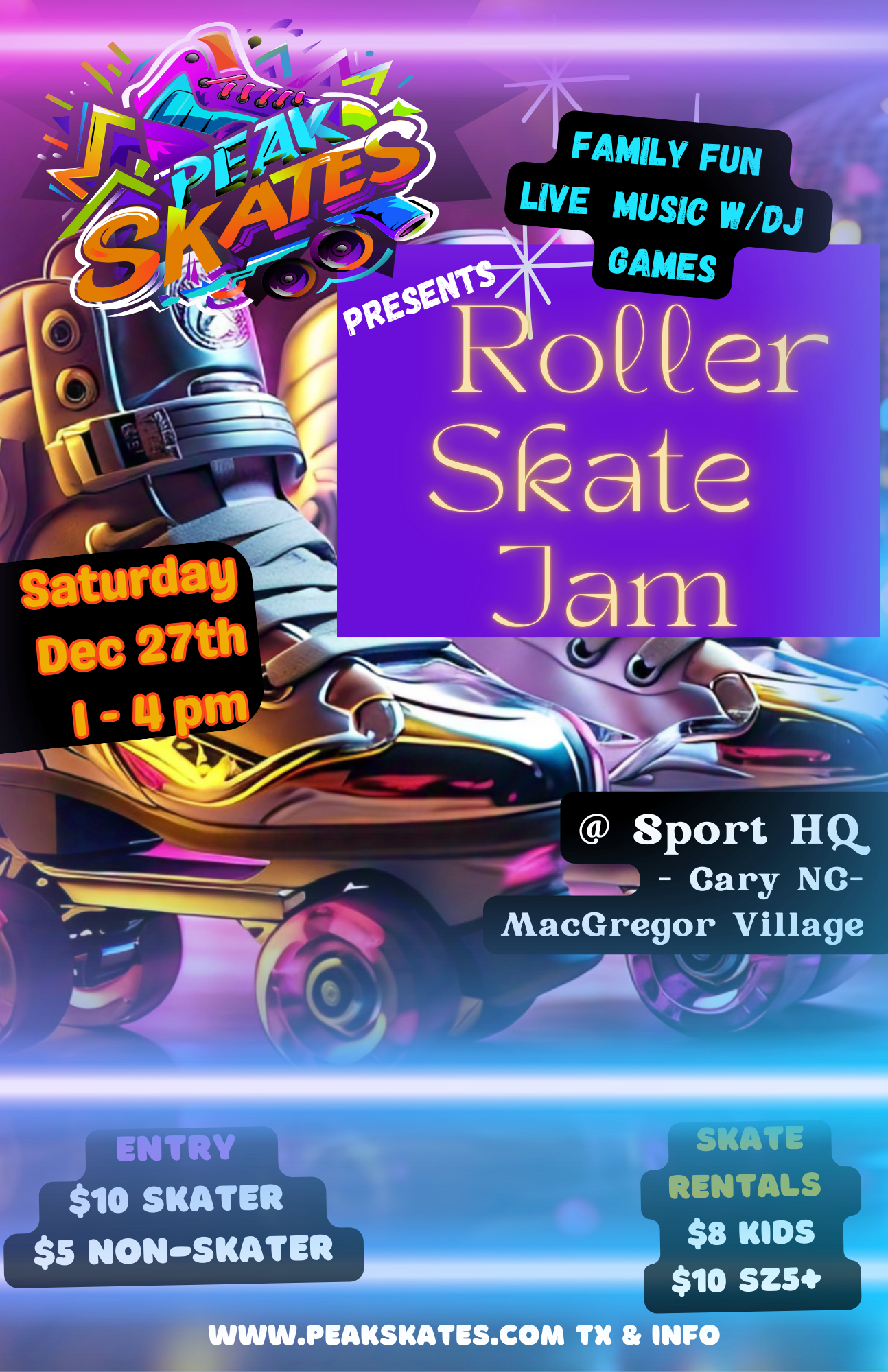 Roller Skate Jam @ SportHQ in Cary 