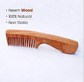 Neem Wood Comb with Handle
