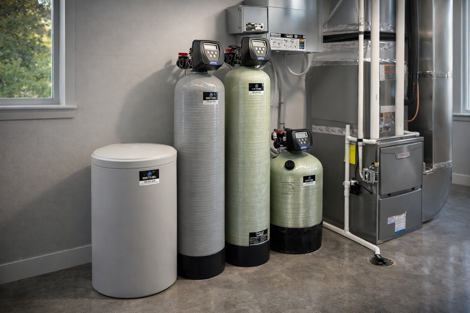 professionally installed water softener and iron filter system for well water