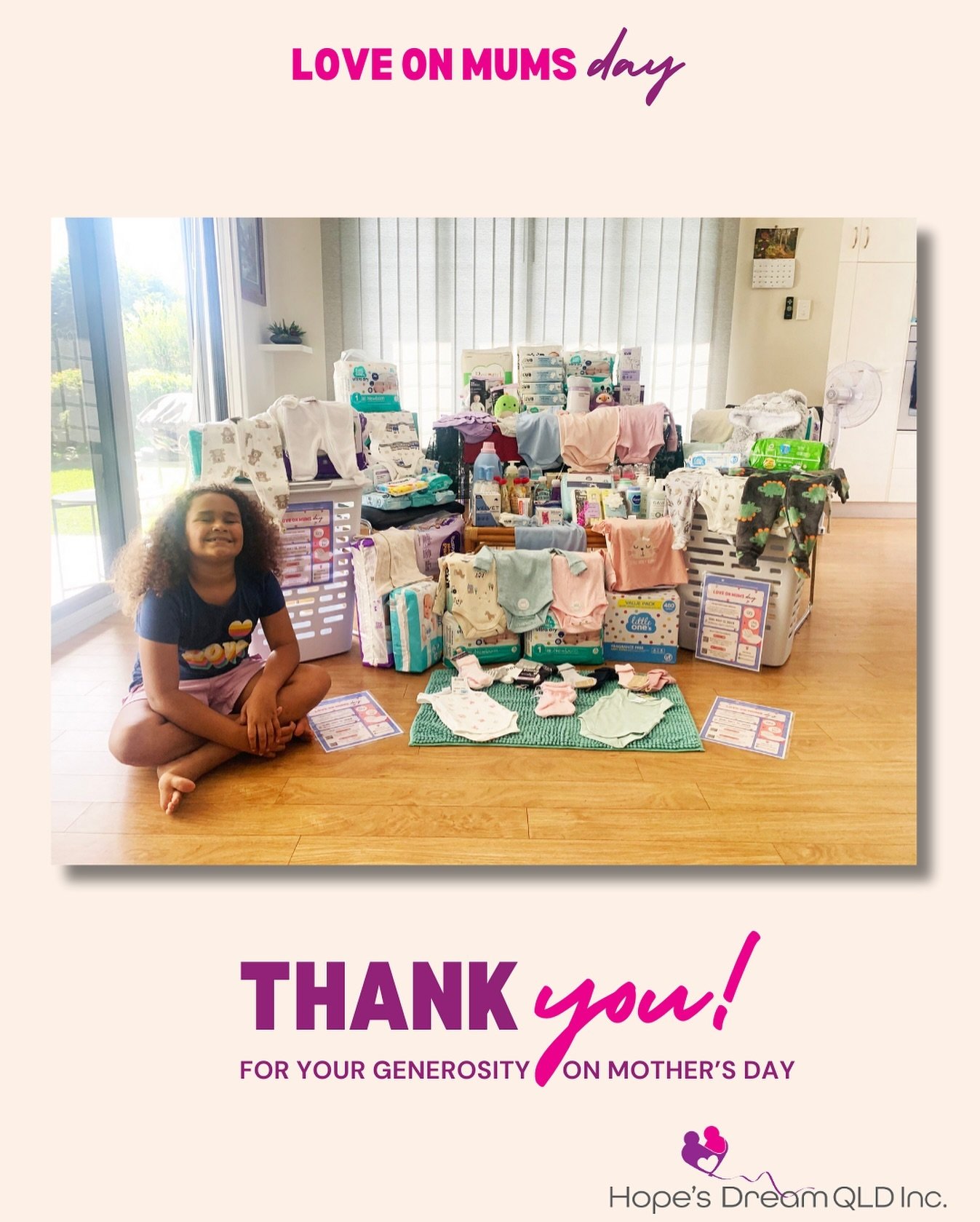 🤩 We&rsquo;ve been blown away by the generosity shown through our inaugural Hope&rsquo;s Dream Mother&rsquo;s Day campaign. Check out the haul of donated goods! Thank you from the bottoms of our hearts to all who donated to help the mums and bubs of