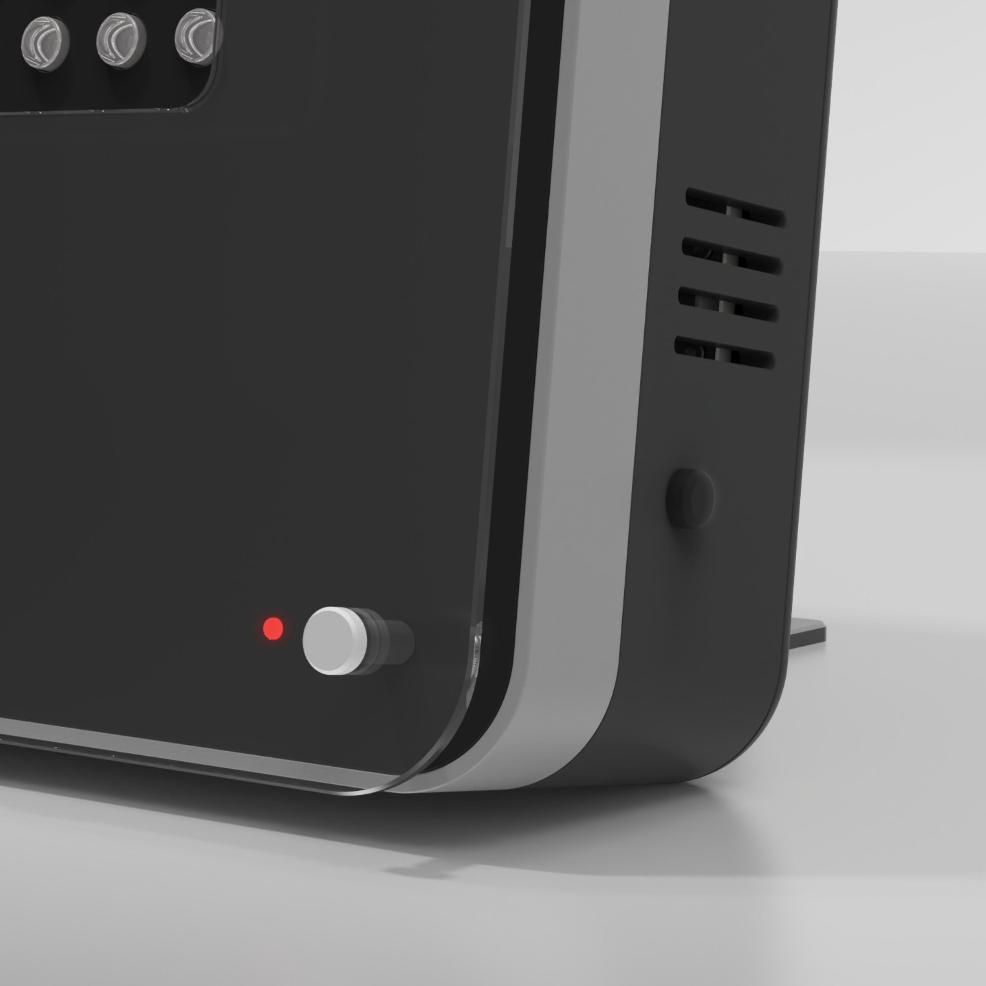  POWER + PAIRING  
Single-button control for power and pairing. 
 
   ●  Off&nbsp;&nbsp;
   ●  On&nbsp;&nbsp;
   ●  Pairing
 