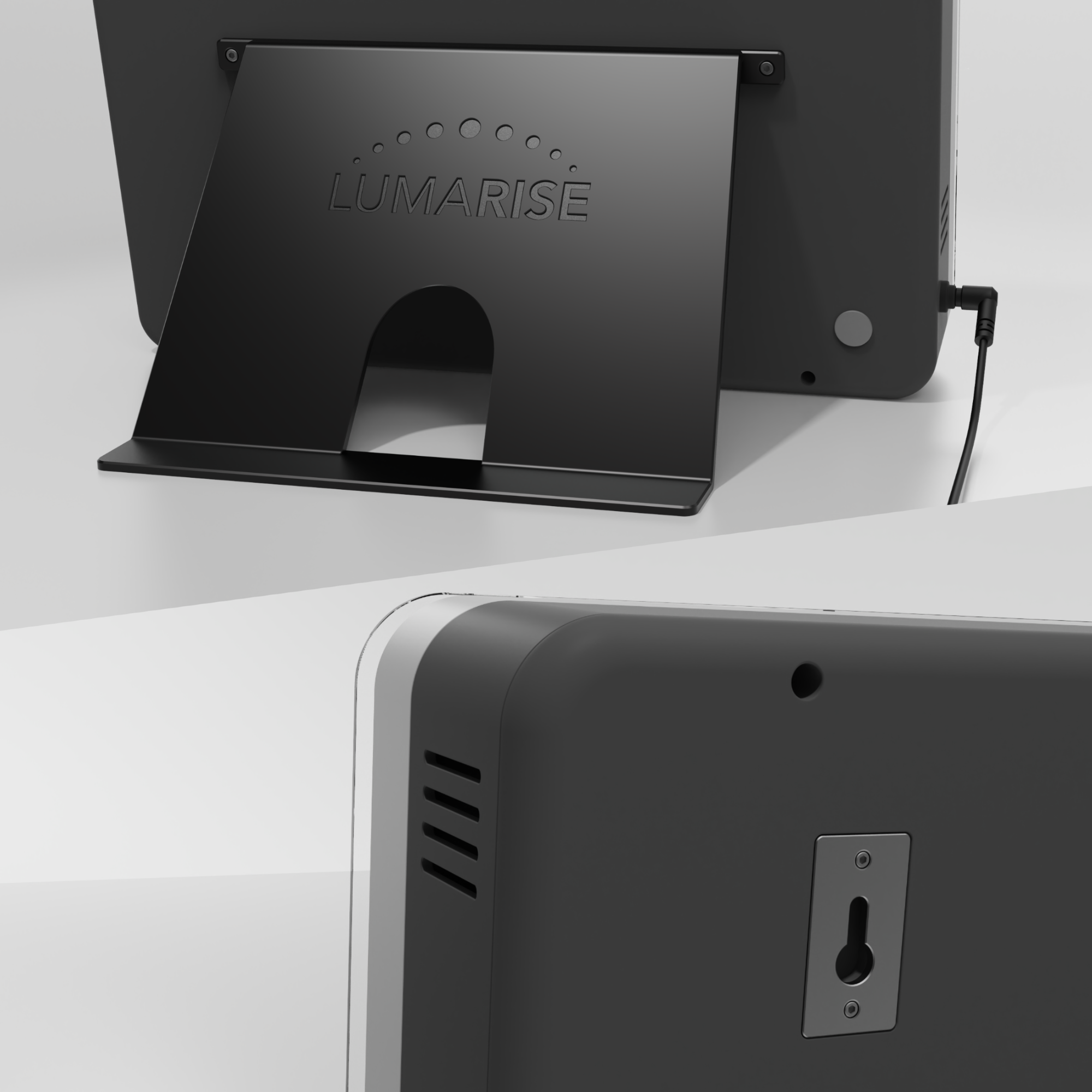  DUAL-MOUNT DESIGN  
Wall-mounted or tabletop, designed for both.