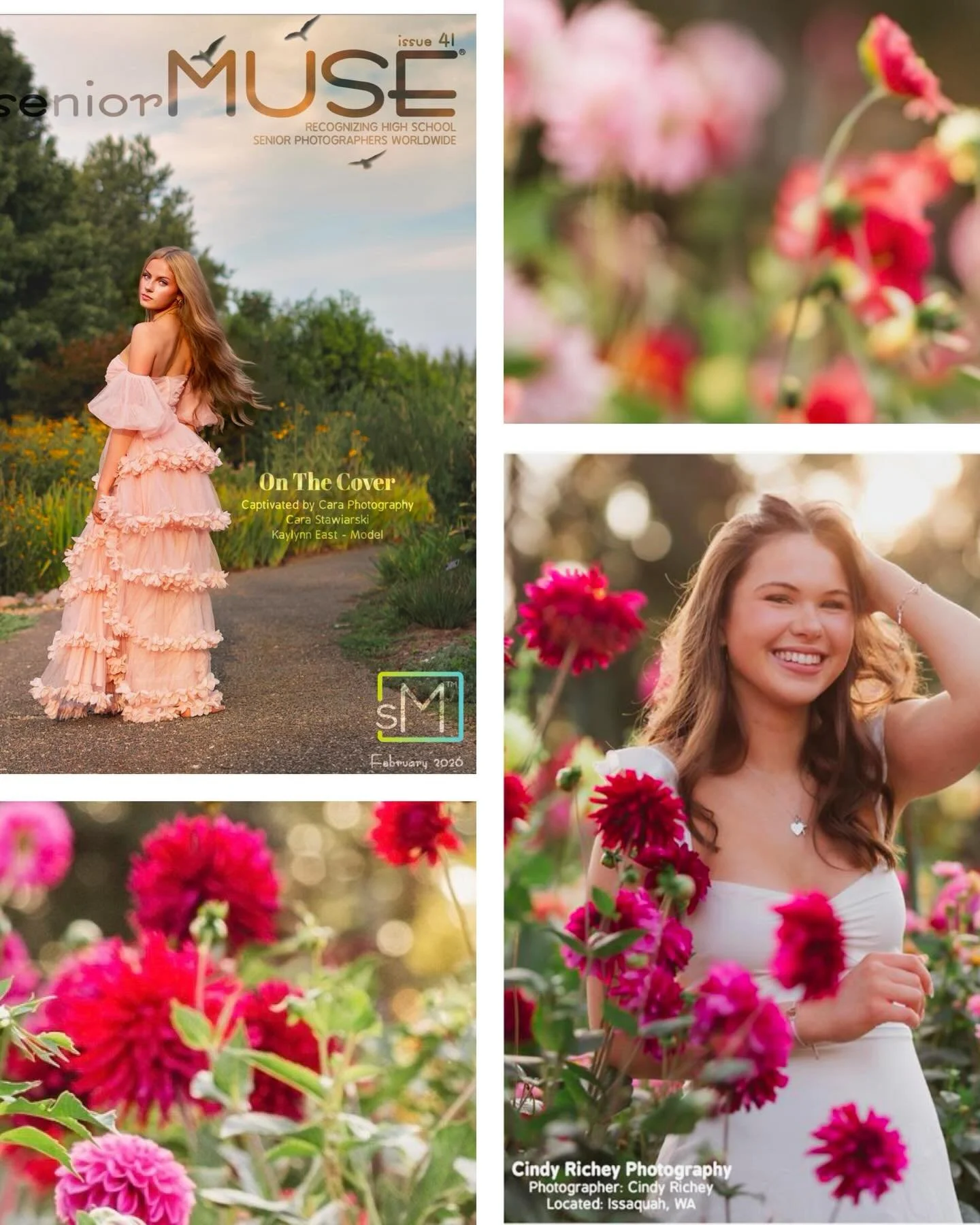 When Lexi stepped in front of my camera, she had no idea her photo would end up here!
Her gorgeous glowy golden hour flower filled portrait was selected to be featured in this month&rsquo;s issue of Senior Muse magazine, and I am beyond grateful🩷.


