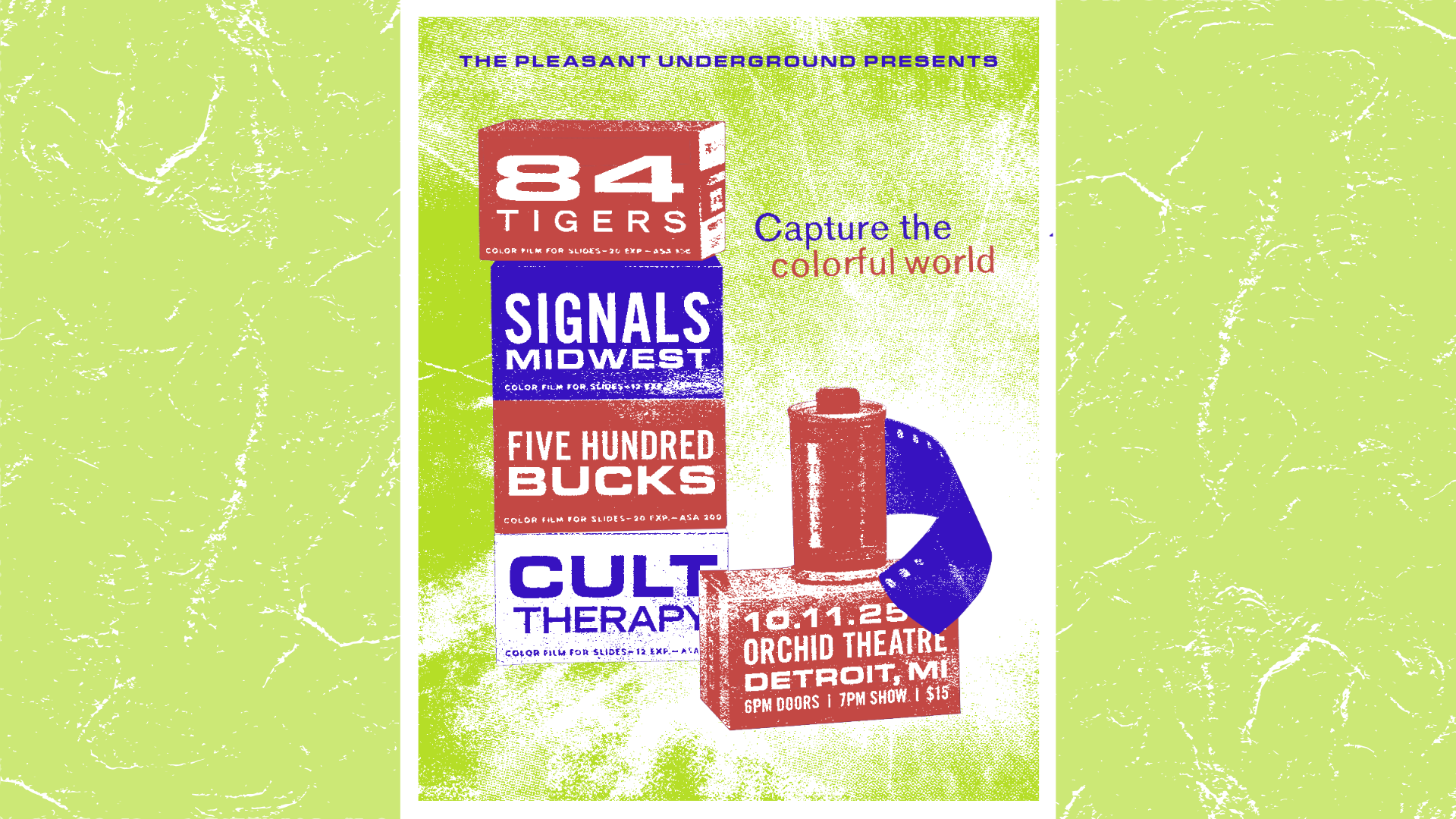 84 TIGERS, SIGNALS MIDWEST, FIVE HUNDRED BUCKS, CULT THERAPY
