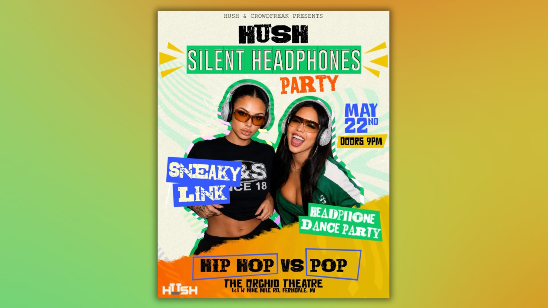 HUSH SILENT HEADPHONES PARTY