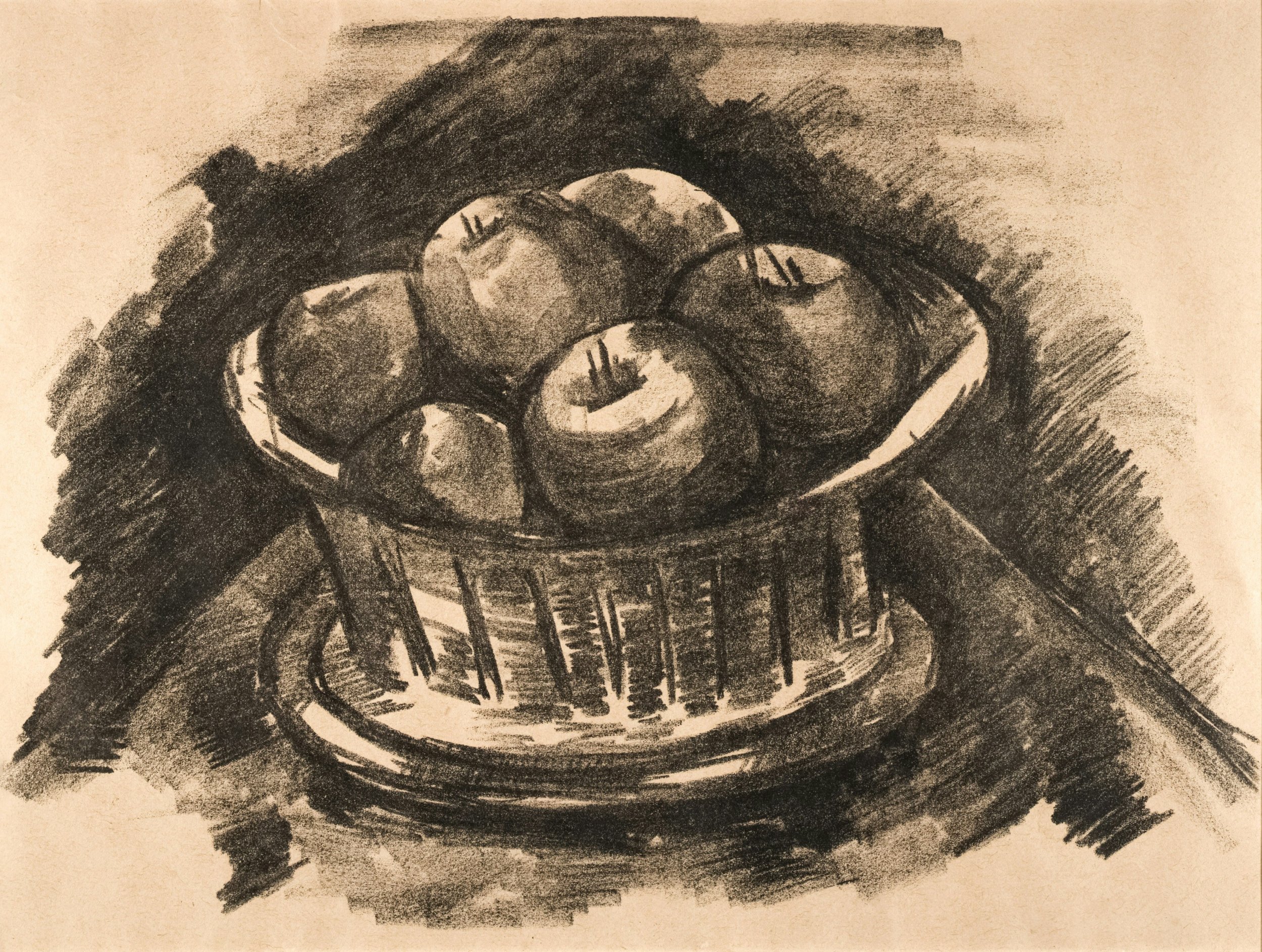 Marsden Hartley, Apples in Basket, 1923, lithograph on paper, image: 13 1/4 x 18 1/4 in. (33.7 x 46.3 cm), Smithsonian American Art Museum, Gift of Linda and Louis Kaplan, 1987.53.1