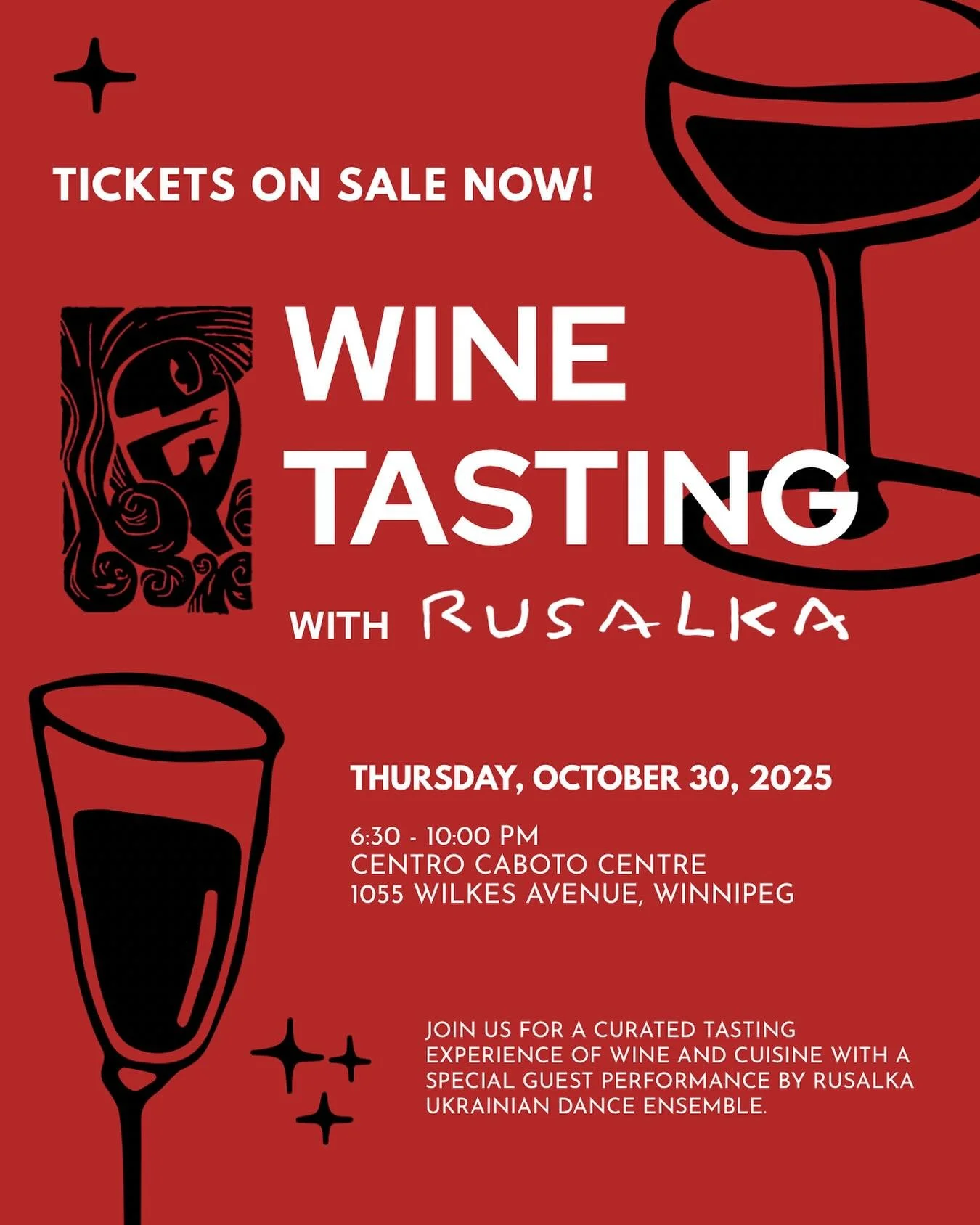 An Evening of Wine &amp; Dance with Rusalka 🍷❤️

Tickets are now available - link in bio. 🎟️

Immerse yourself in a beautiful evening where culture, cuisine, and artistry meet. Delight in a thoughtfully curated wine tasting and gourmet pairings, co