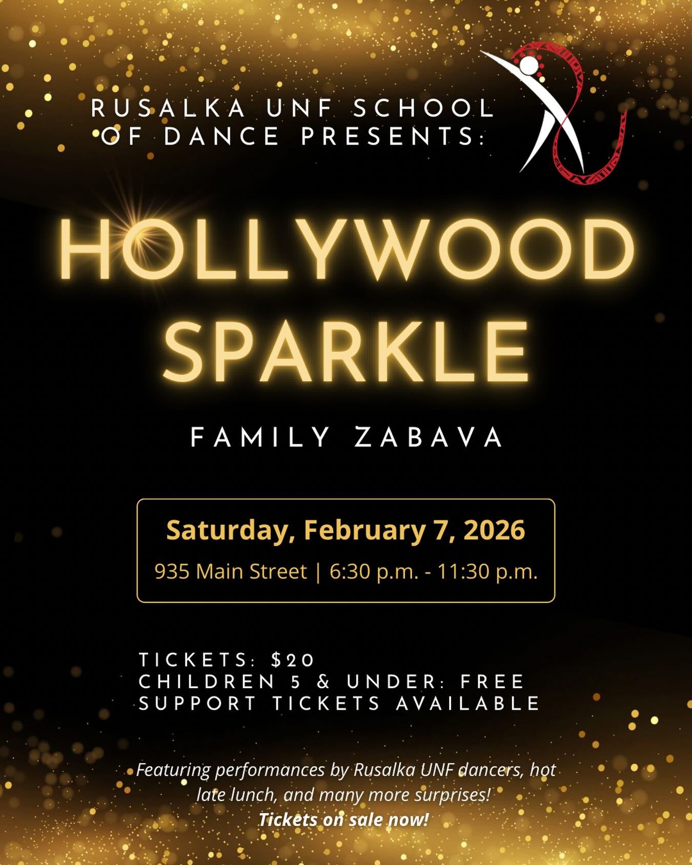Lights, laughter, and a little Hollywood magic ✨

Step into the spotlight at Hollywood Sparkle: A Rusalka UNF School of Dance Family Zabava, where our community will come together for an amazing night of music, movement, and memory-making. 💃🕺

Dres