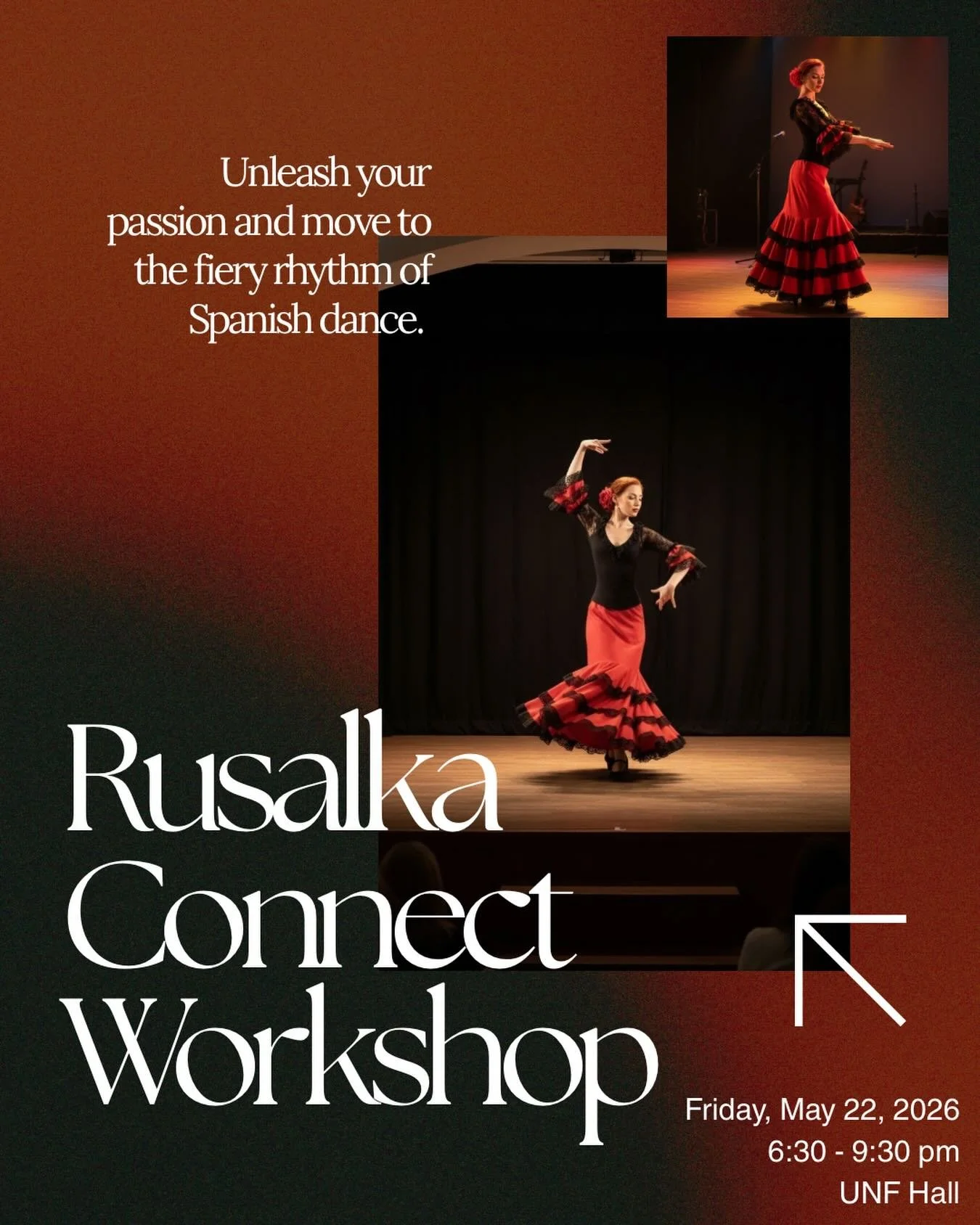 ✨ Spanish Dance Masterclass ✨ 

Join our Artistic Director, Mariia Bodian, for an exclusive ladies-only workshop (ages 14+) exploring the passion, rhythm, and style of Spanish dance. 💃 

Step into a three-hour masterclass designed as a journey into 
