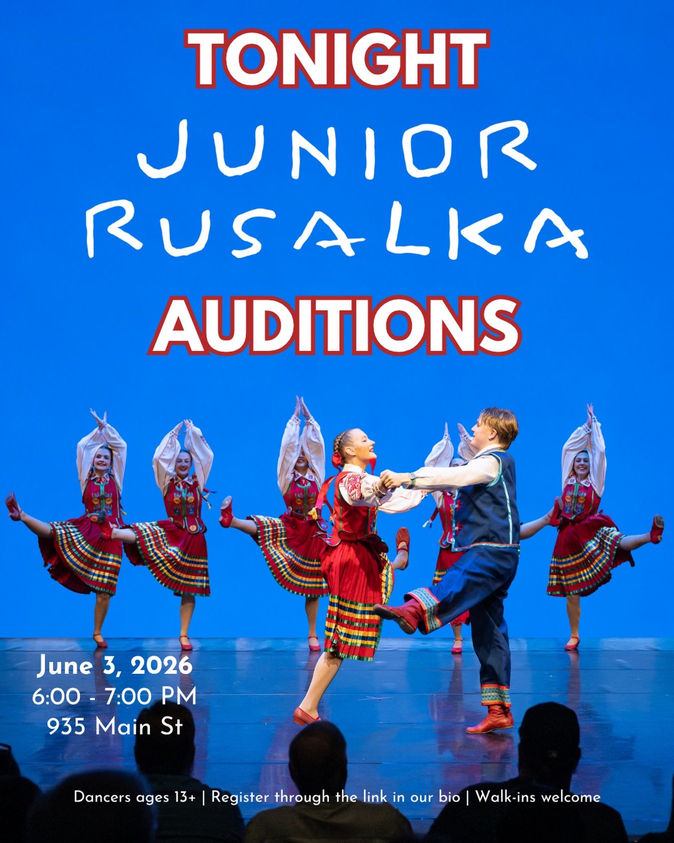 Junior Rusalka Auditions Tonight! 

Where Spirit, Strength, and Tradition Come to Life
Step into a space filled with energy, rhythm, and heart.

Junior Rusalka is more than a dance group-it&rsquo;s a spirited circle of young performers who have built
