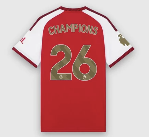 [PRE-ORDER] Arsenal 26/27 Home Jersey with "Champions 26" + Gold PL Patch