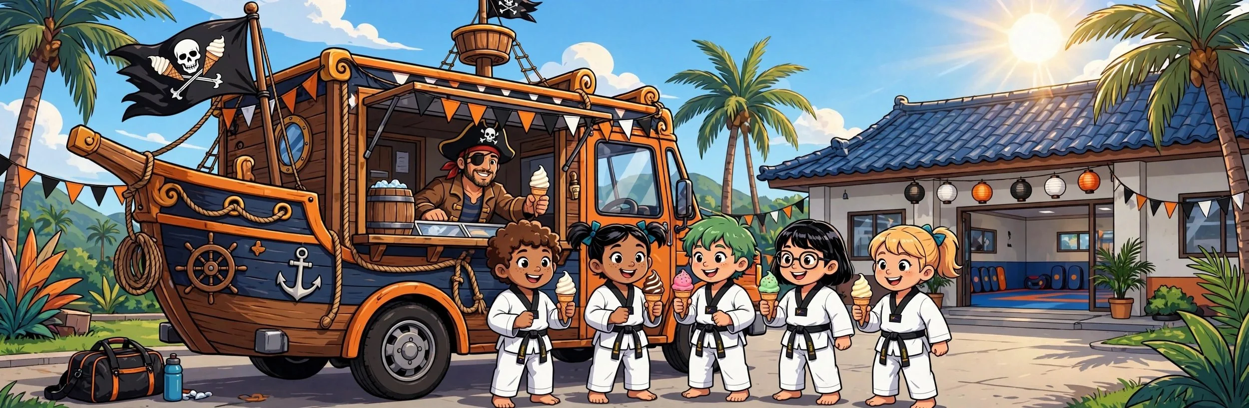 Pirate Ice Cream Truck Visit!