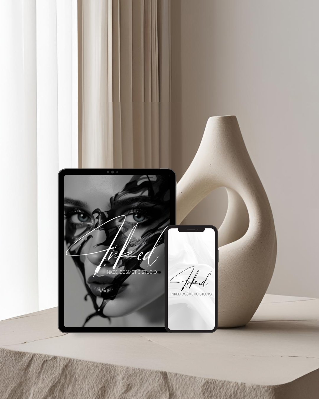 @inked.cosmetic_tattoo just got a stunning new look &mdash; and it&rsquo;s oozing with inky perfection 🤍

Featuring a custom font infused with delicate tattoo-inspired details and a hand-drawn tattoo gun, this logo captures the perfect blend of arti