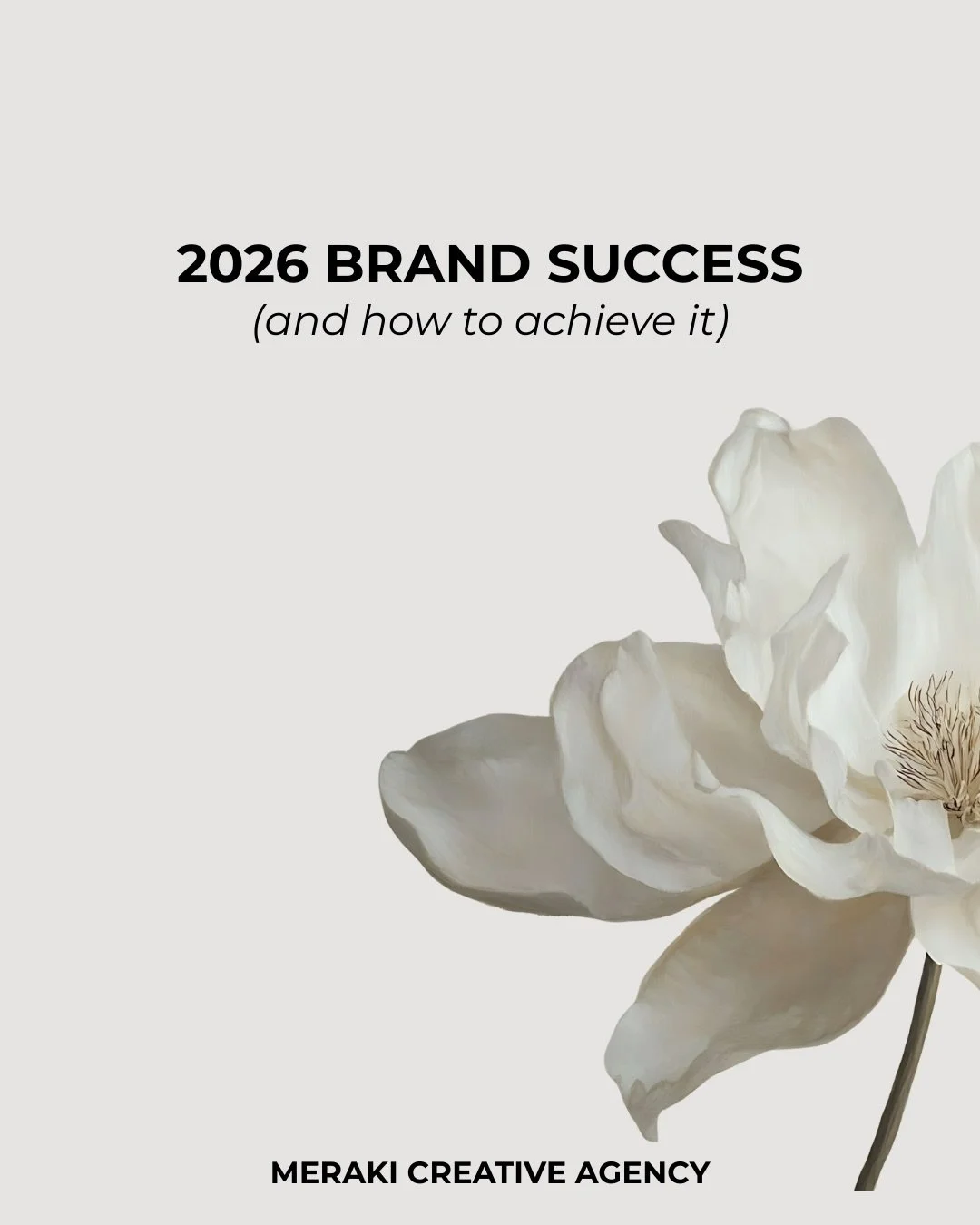 Welcome to 2026 with Meraki Creative Agency and all of our branding tips and tricks 🤍

To kick the year off, here are five of the most important things to remember if you&rsquo;re aiming for brand success this year.

1. Lose focus on followers and s