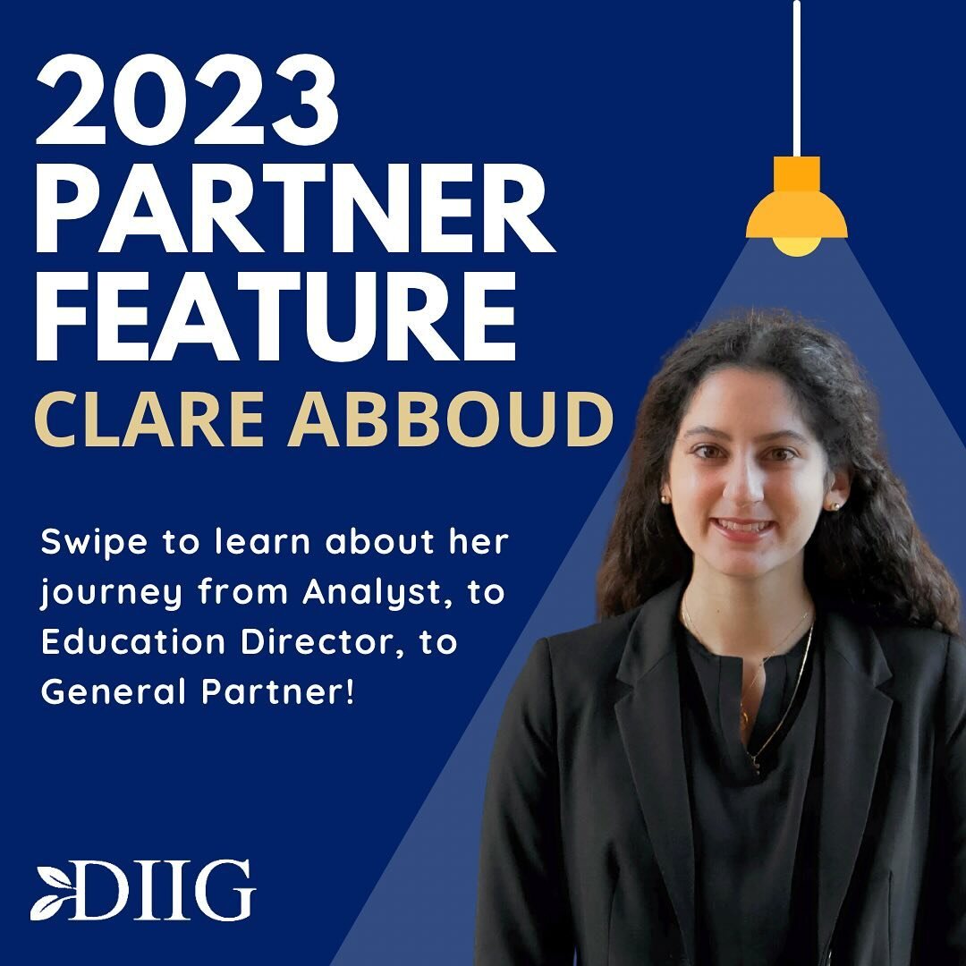 Next up, we&rsquo;re introducing Clare Abboud! Clare has been with DIIG and the Education division for 4 years. Swipe to learn more about her journey and her plans for the future!