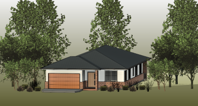 HCR 7 Single Story Claddings & Bricks 3D View.png