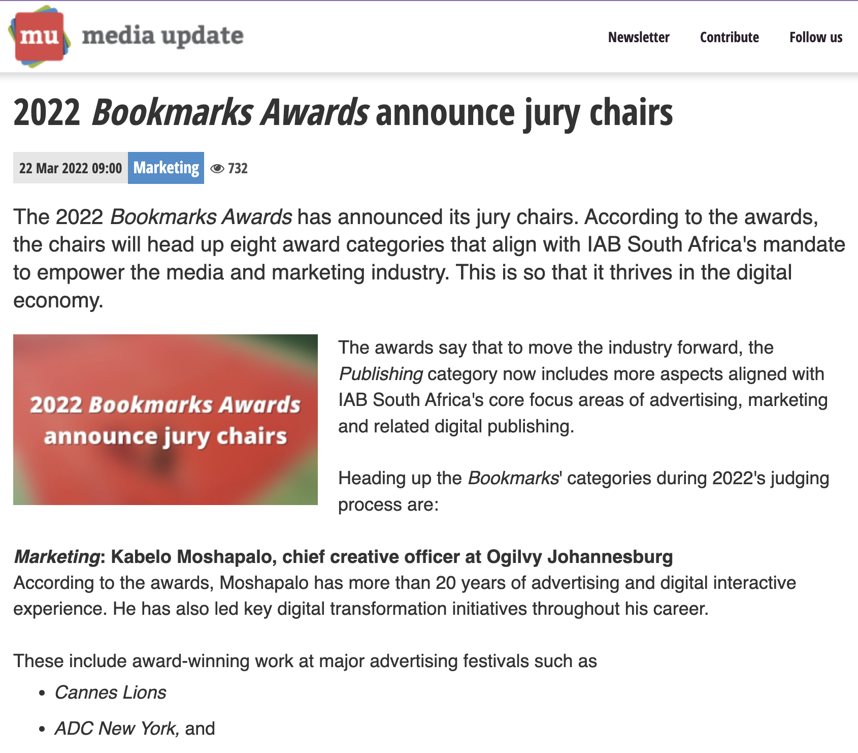 2022 Bookmarks Awards announce jury chairs