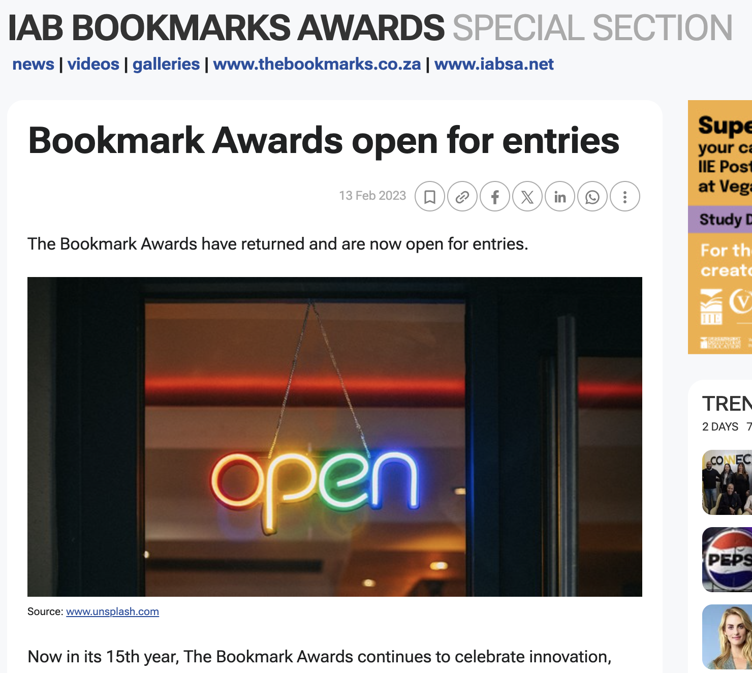 Bookmark Awards open for entries