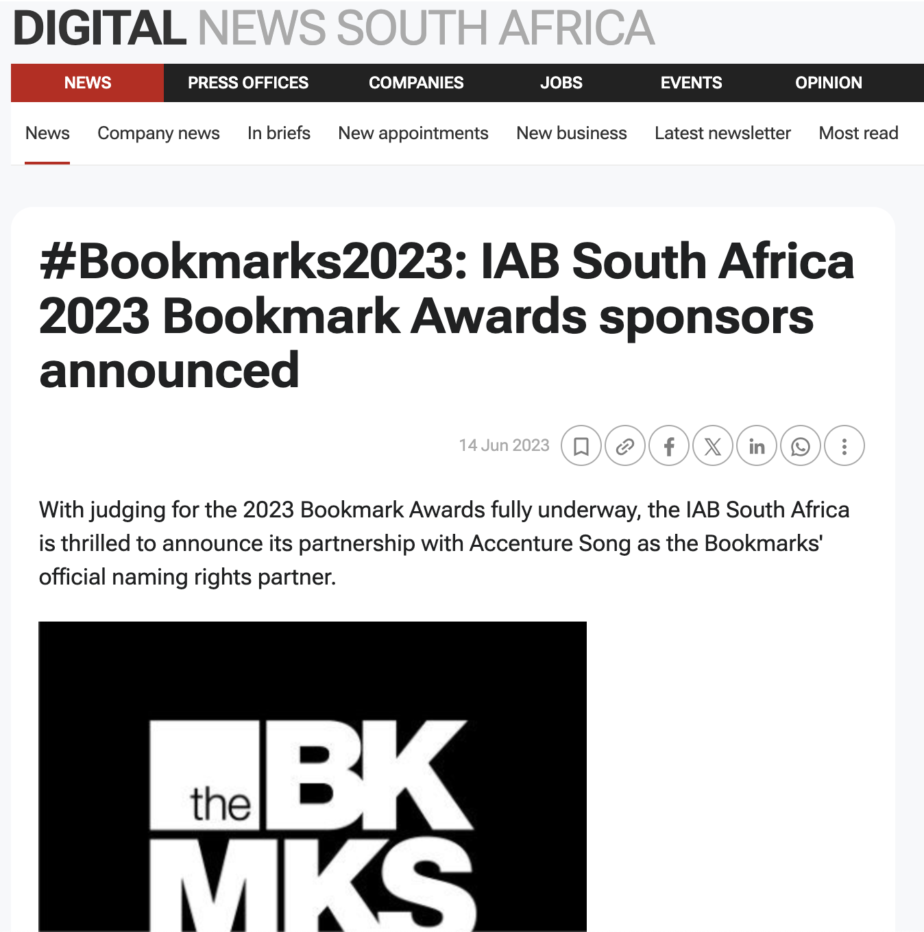 #Bookmarks2023: IAB South Africa 2023 Bookmark Awards sponsors announced