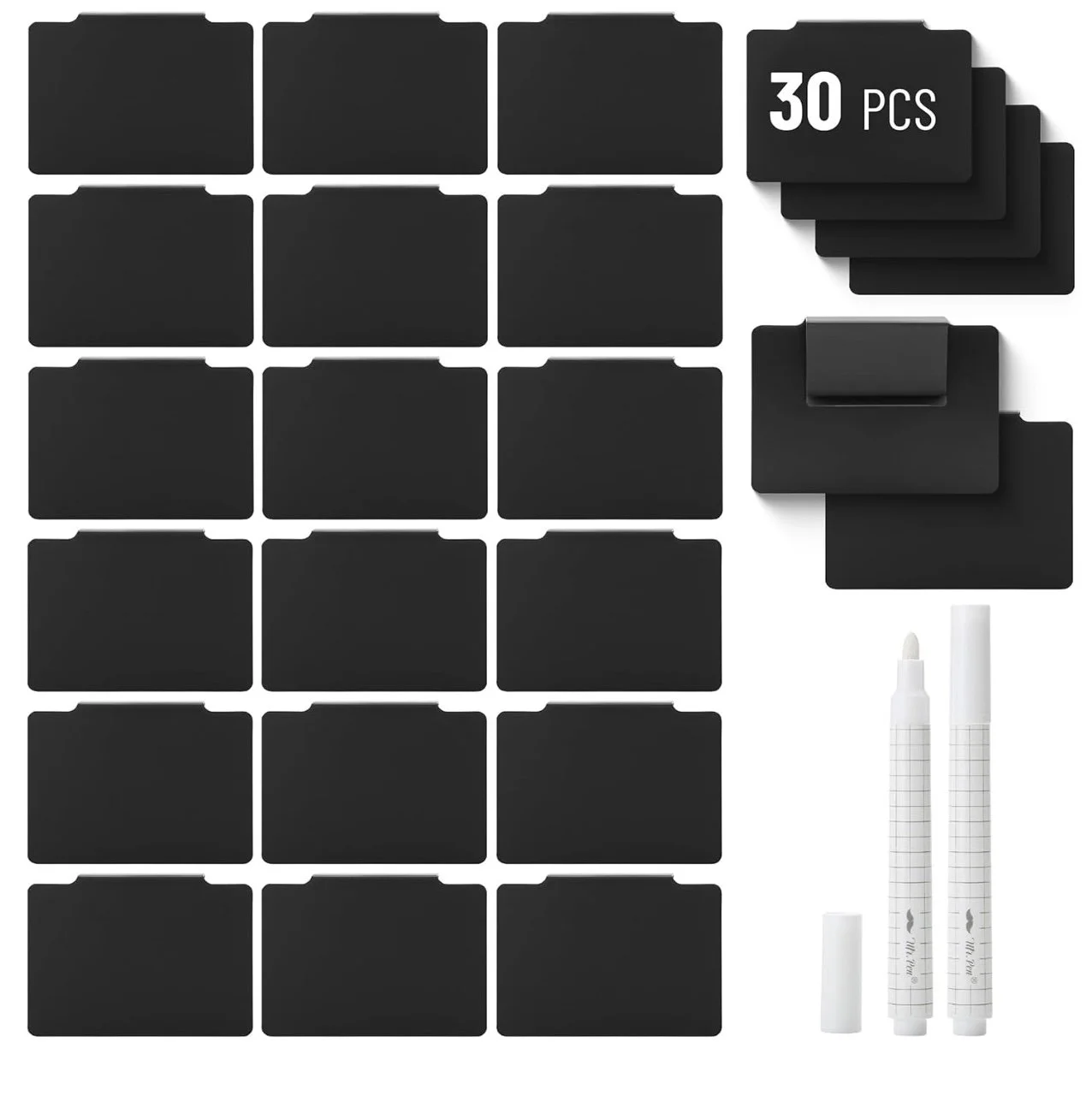Black Basket Labels Set
