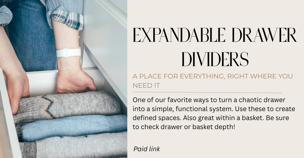 Drawer dividers, clothes, folding