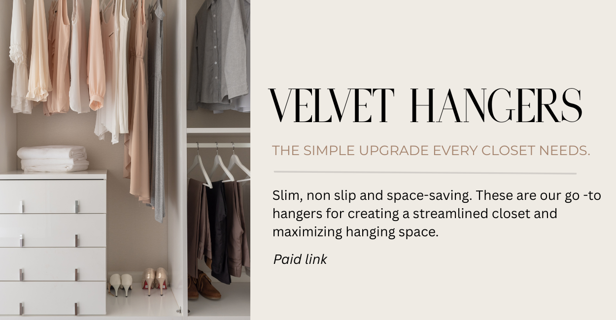 Velvet hangers, closet, organized, shoes, clothes