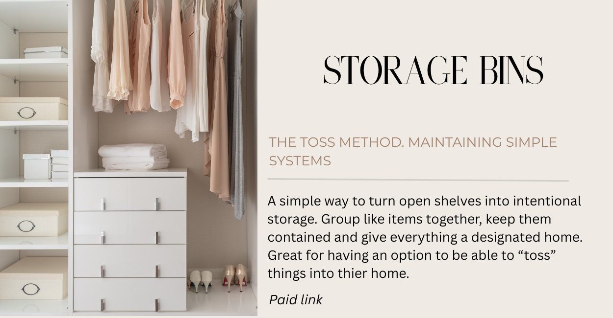 Closet organization, simple, clean closet