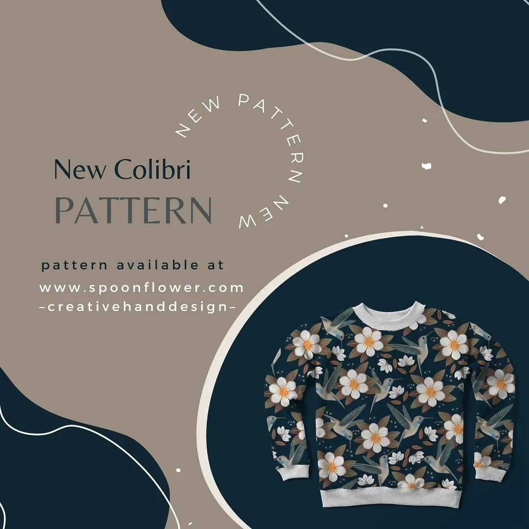 Hummingbird Floral Elegance 

A graceful floral pattern featuring hummingbirds and delicate blooms, perfect for fabric, wallpaper, and home decor.

work on: @spoonflower 
https://www.spoonflower.com/profiles/creativehanddesign?sort=new

#spoonflower 