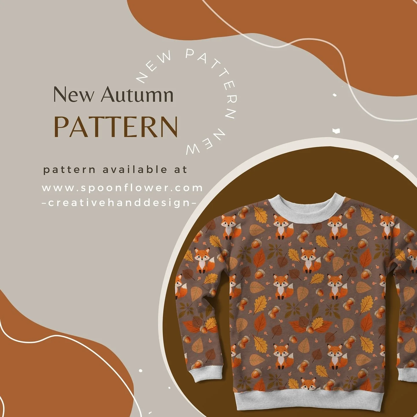 Autumn Forest Charm 🐿️🍂🍁

Inspired by the warm tones of fall, this pattern brings the season&rsquo;s charm into your home. Available now on Spoonflower.
@spoonflower ➡️link in bio⬆️

#AutumnVibes #FallInLove #HelloAutumn #CozySeason #FallDecor #Pu