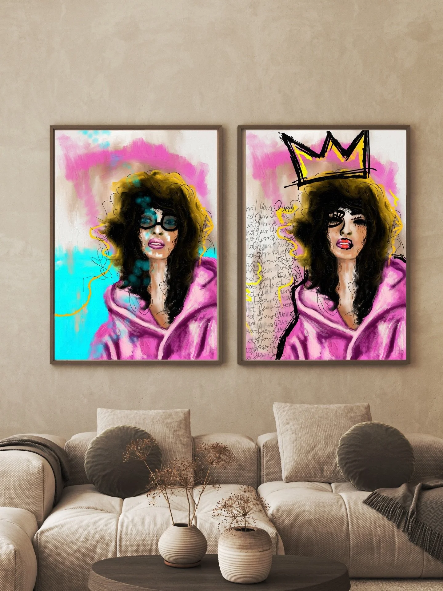 Not Yours &mdash; A Dialogue

Two versions.
Same woman. Same strength.
One without permission. One without compromise.
This is not decoration &mdash; it&rsquo;s presence.
Not yours. Never was.

@creativehanddesign_art 

#notyourqueen
#artpair
#contem