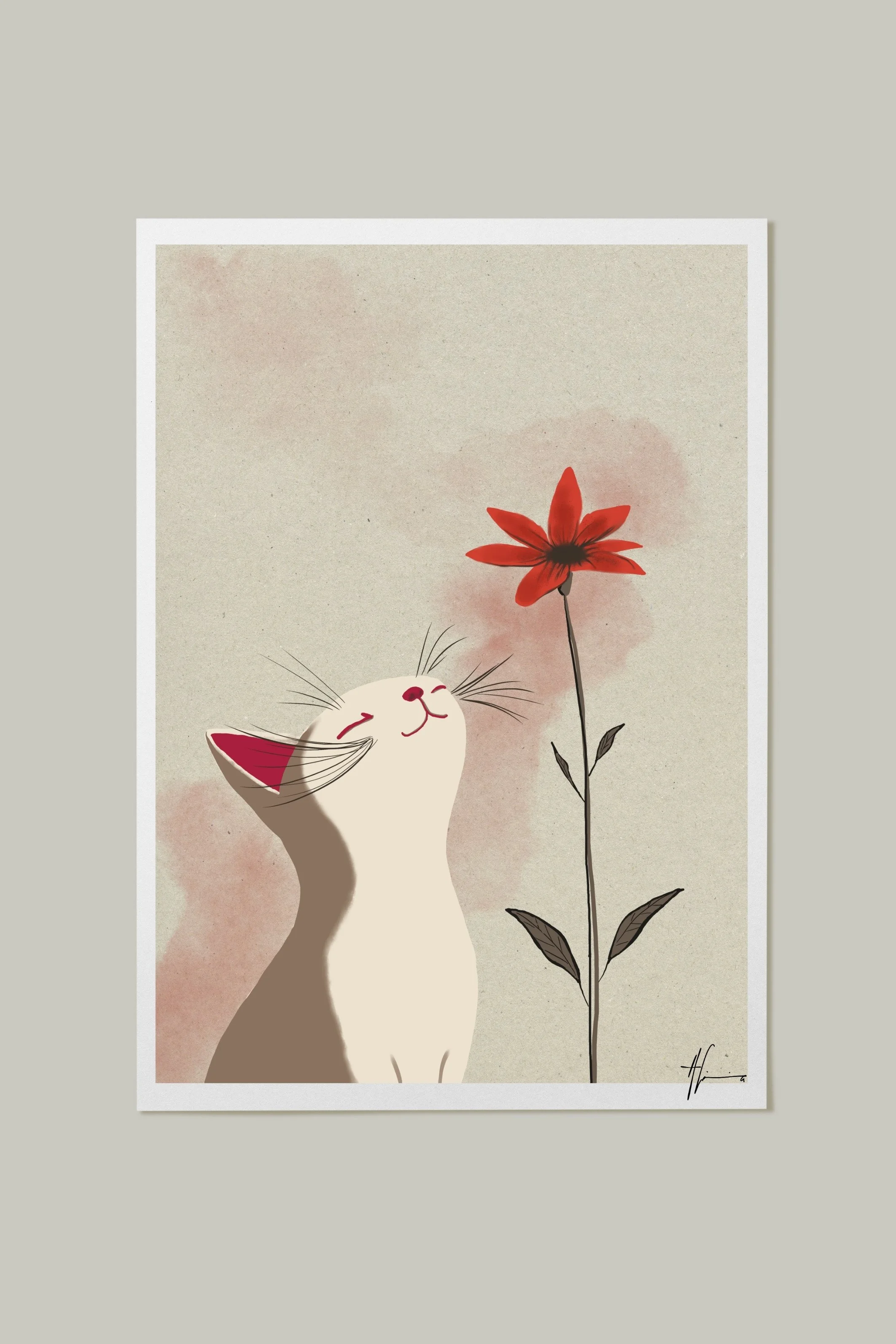 Cat and Flower
