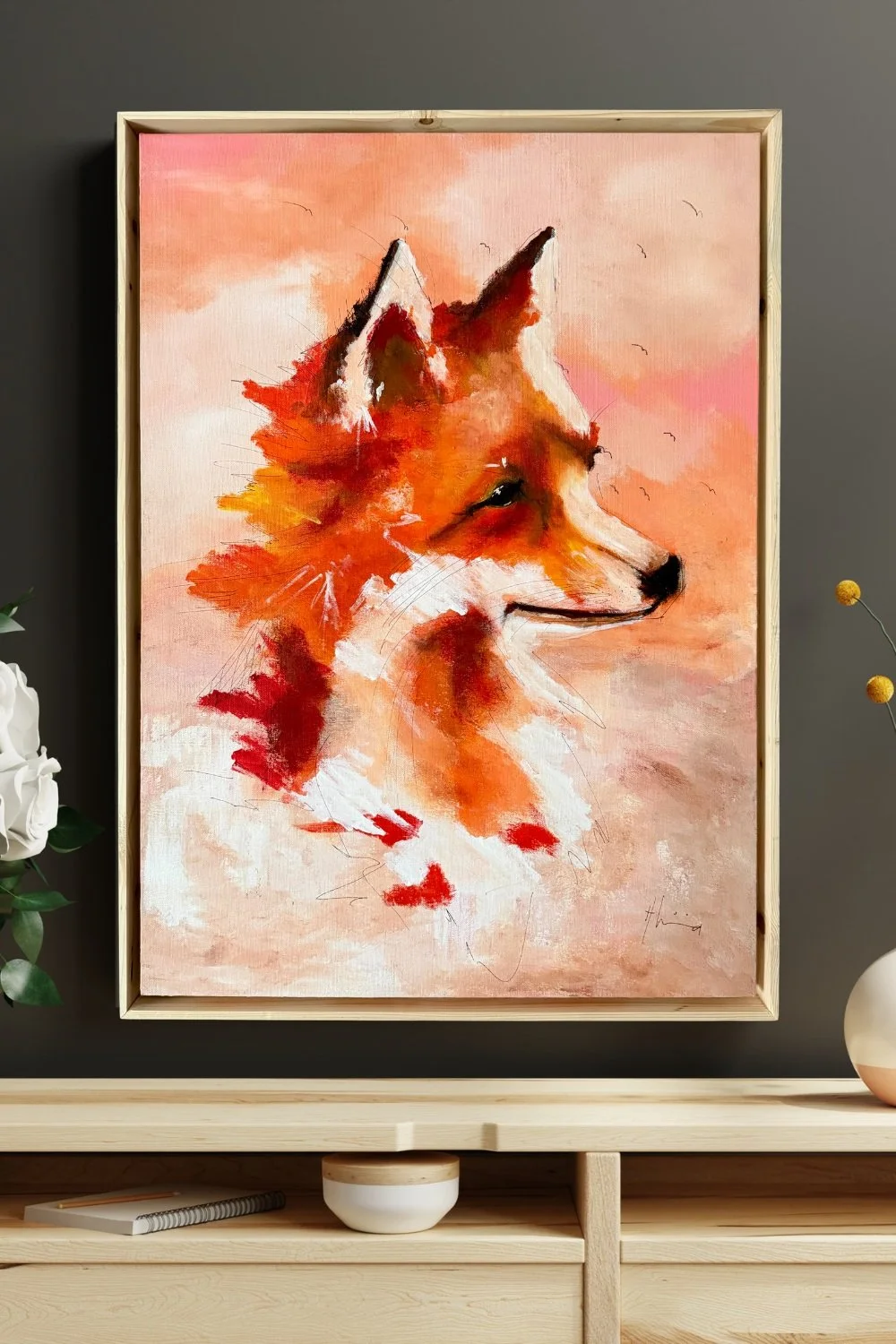 Vibrant Fox Portrait Canvas