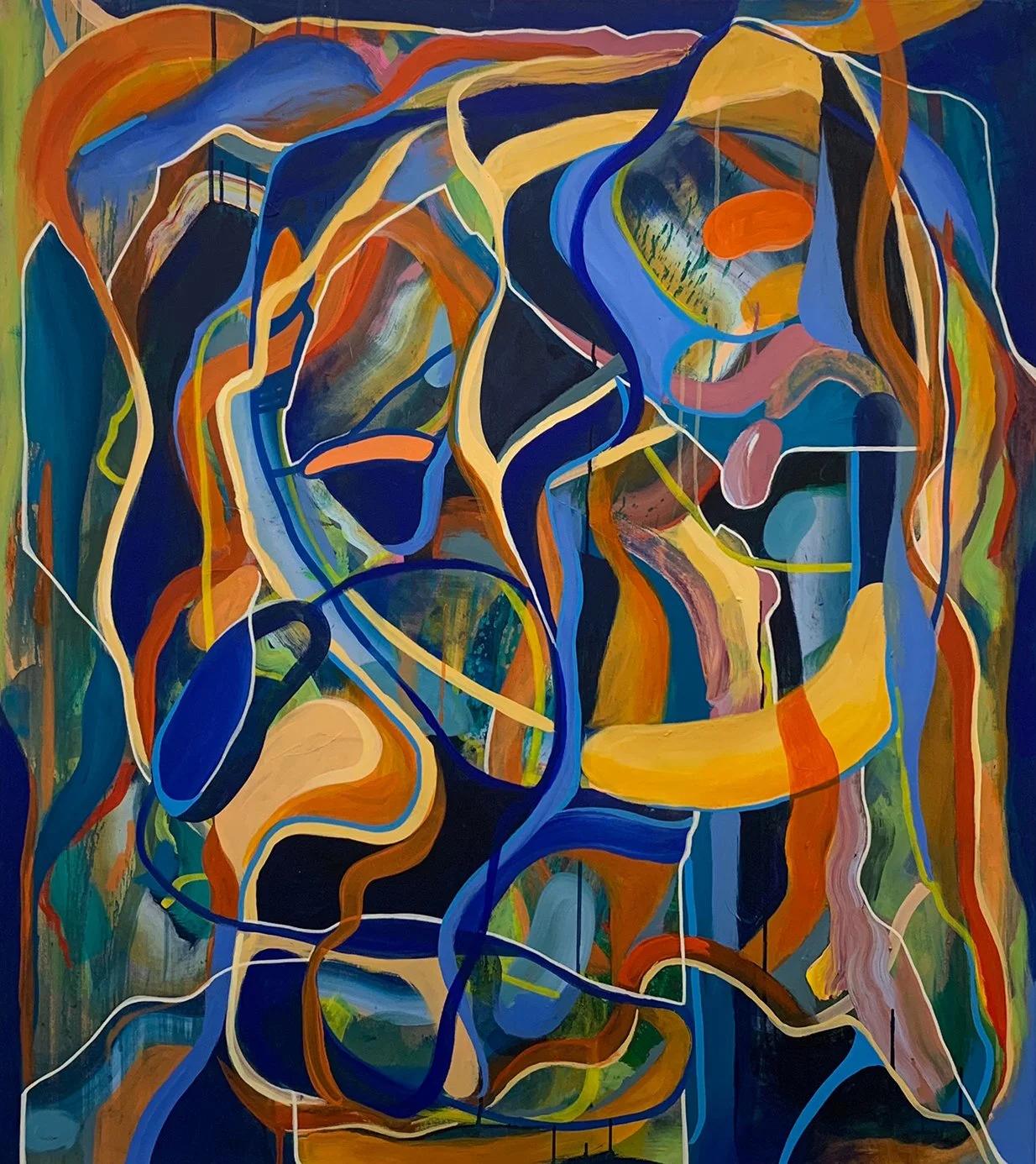 "Agitation" 2022, 160 x 180 cm, Acrylic on canvas