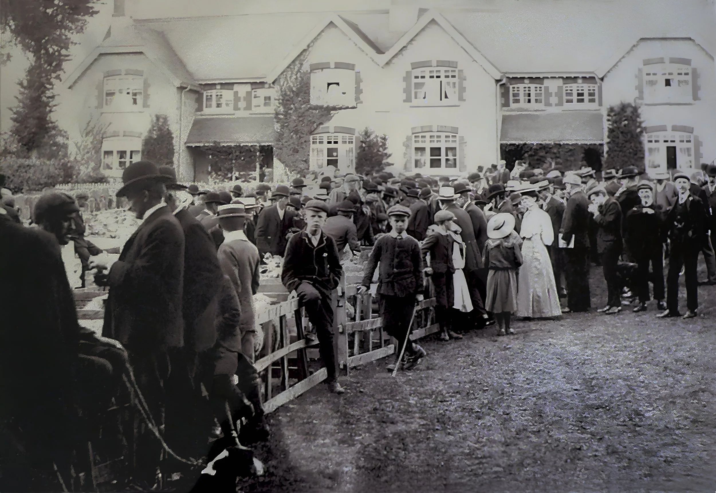 Moretonhampstead sheep market c1910 (held until 1940 on the site which is now Station Road car park)