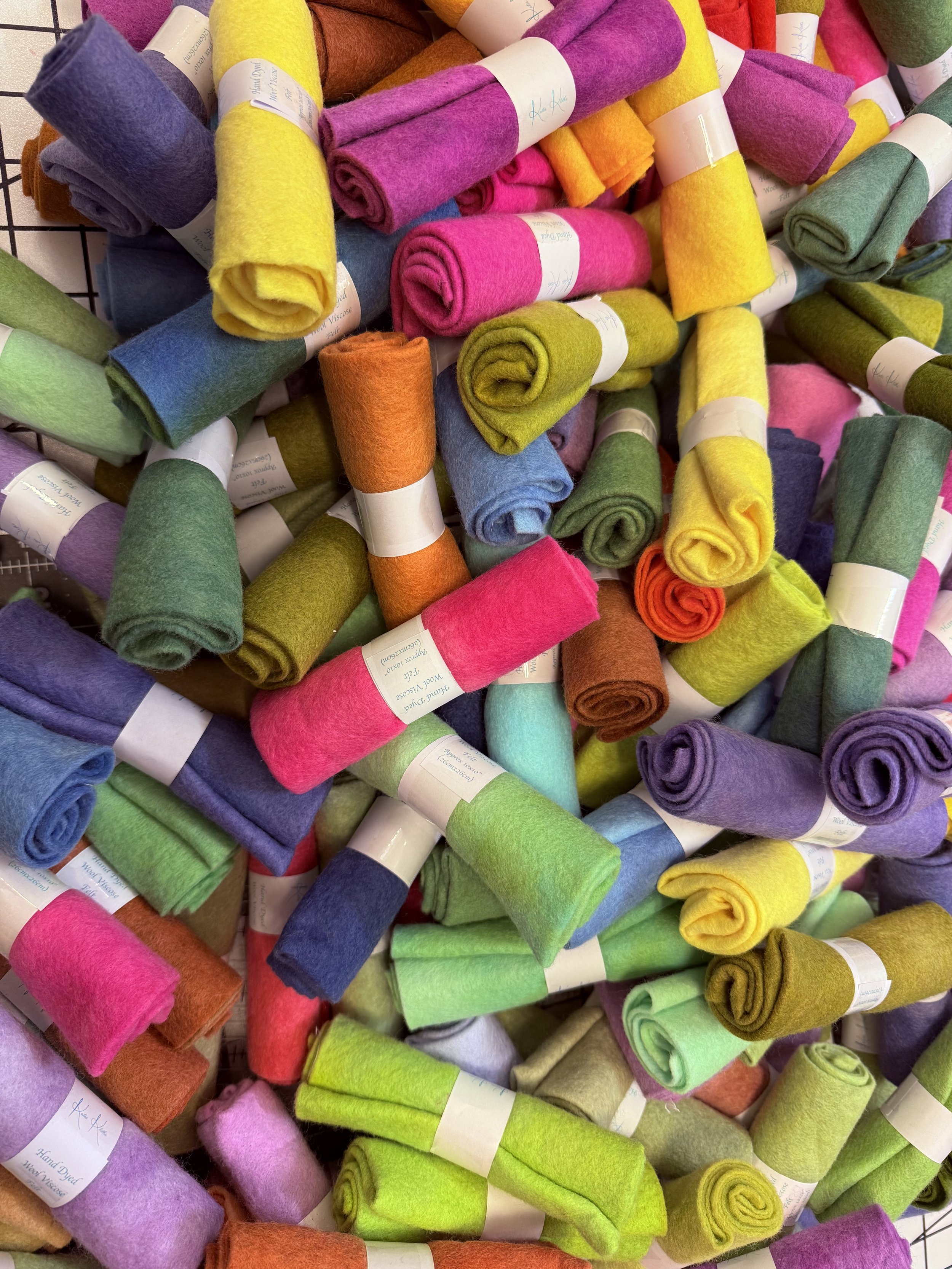 Hand Dyed Wool Viscose Felt