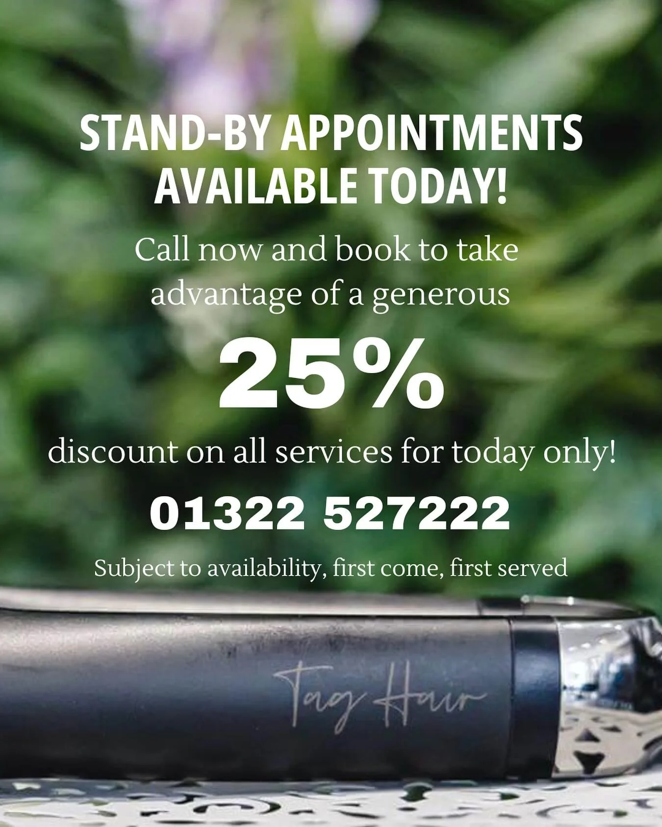 Stand-by appointments available today!

Call to book ☎️