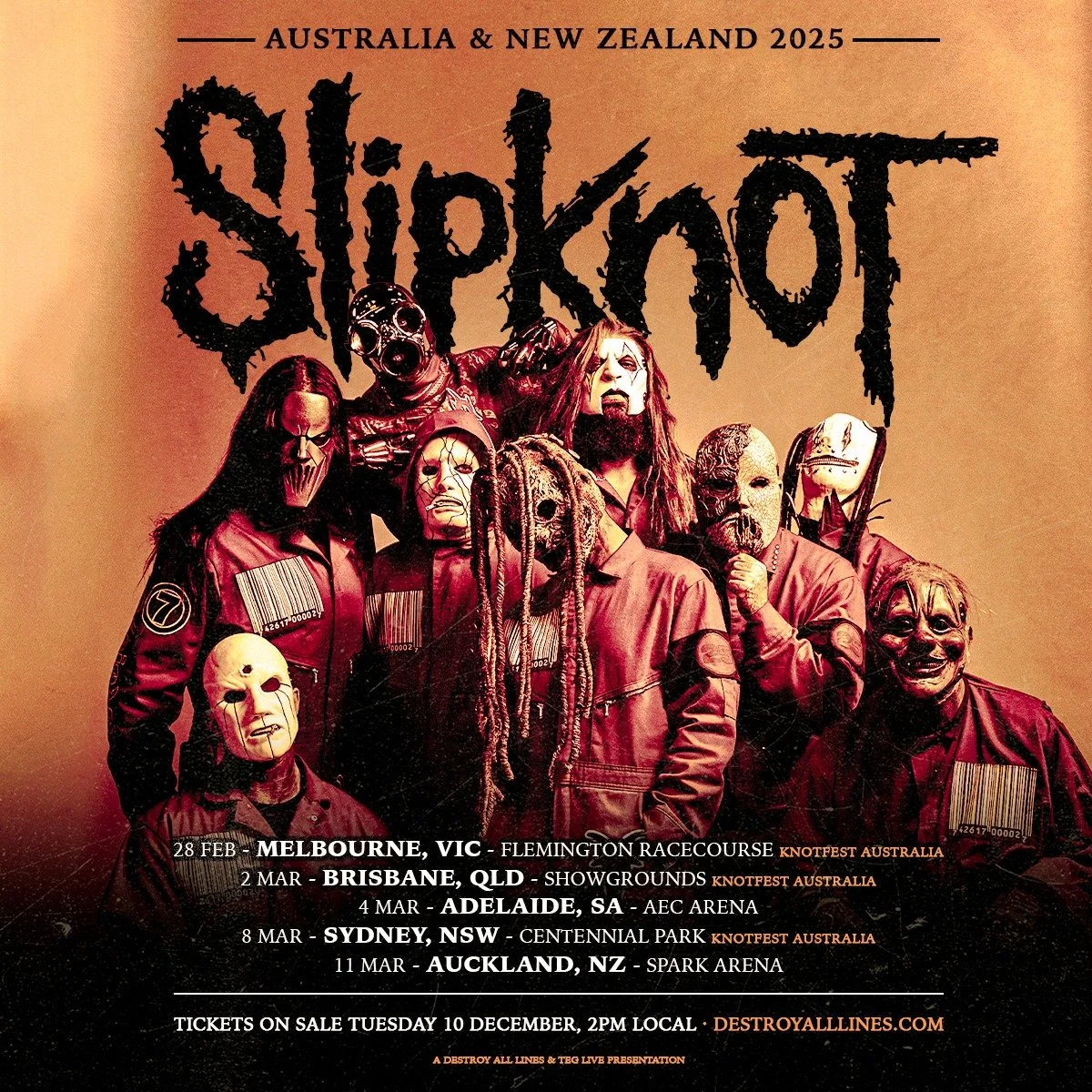 Slipknot Adelaide Entertainment Centre, SA 4/3/2025