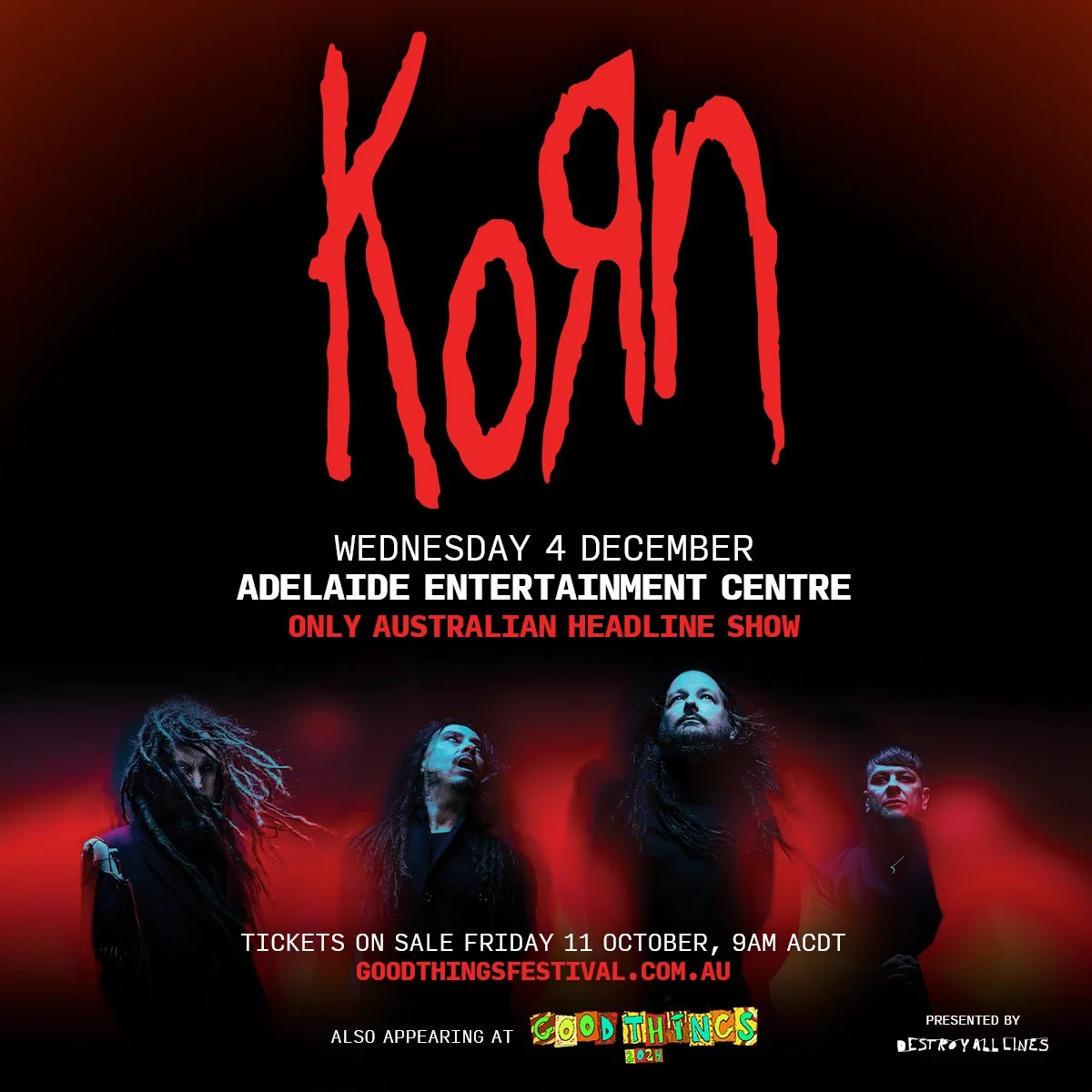 Korn/Loathe Adelaide Entertainment Centre, SA 4/12/2024