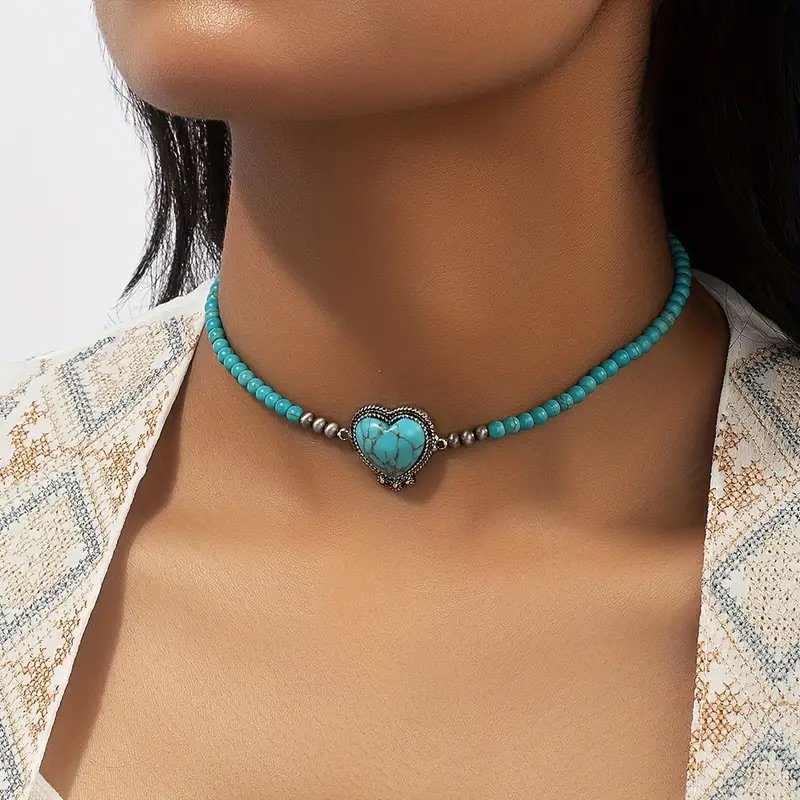 Blue heart necklace