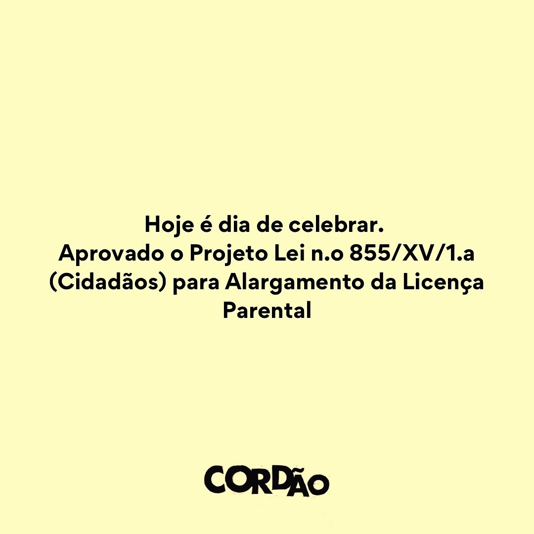 Hoje &eacute; um dia importante. 

O Projeto Lei n.o 855/XV/1.a (Cidad&atilde;os), elaborado por um grupo de cidad&atilde;os, foi aprovado na Assembleia da Rep&uacute;blica com votos contra do PSD e CDS-PP. 

Em causa est&aacute; o alargamento da Lic