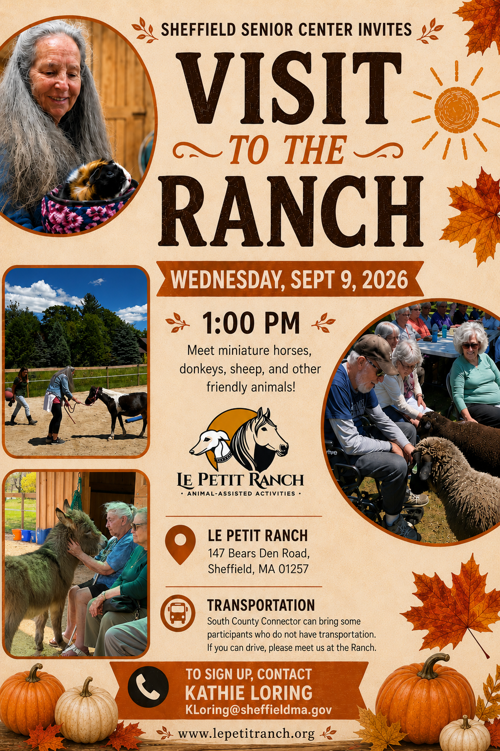 SENIOR VISIT AT THE RANCH WITH THE SHEFFIELD SENIOR CENTER