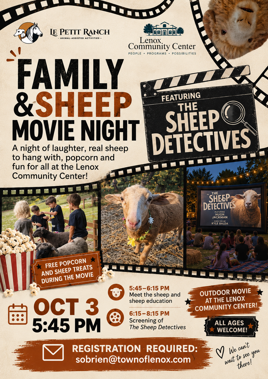 Family Movie Night with Sheep at the Lenox Community Center