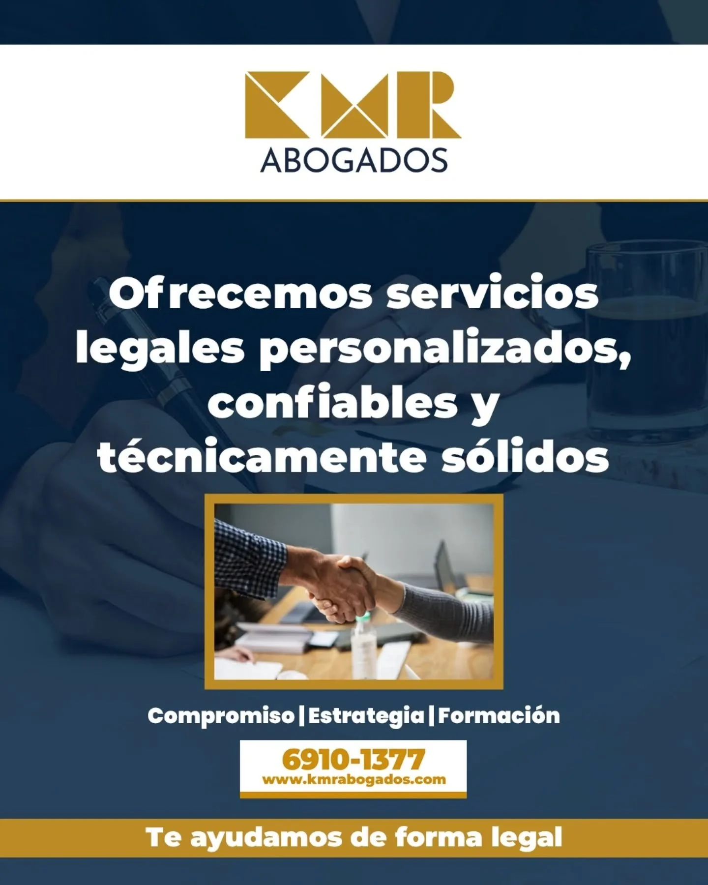 En KMR Abogados ofrecemos servicios legales personalizados, confiables y t&eacute;cnicamente s&oacute;lidos. 

Nos comprometemos con cada caso, brindando soluciones claras y efectivas para proteger tus intereses. Tu tranquilidad legal, en manos exper